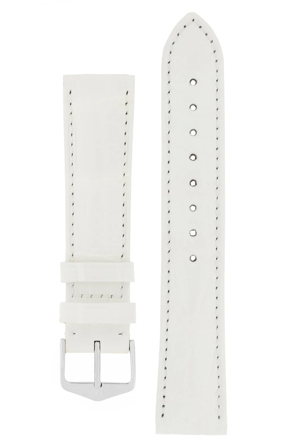 Hirsch EARL Genuine Alligator Watch Strap in WHITE - Image 5