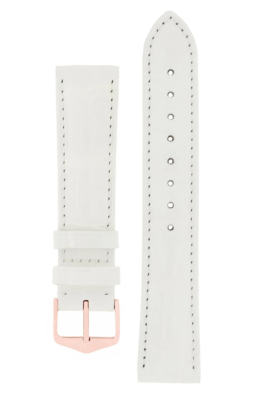 Hirsch EARL Genuine Alligator Watch Strap in WHITE - Image 6