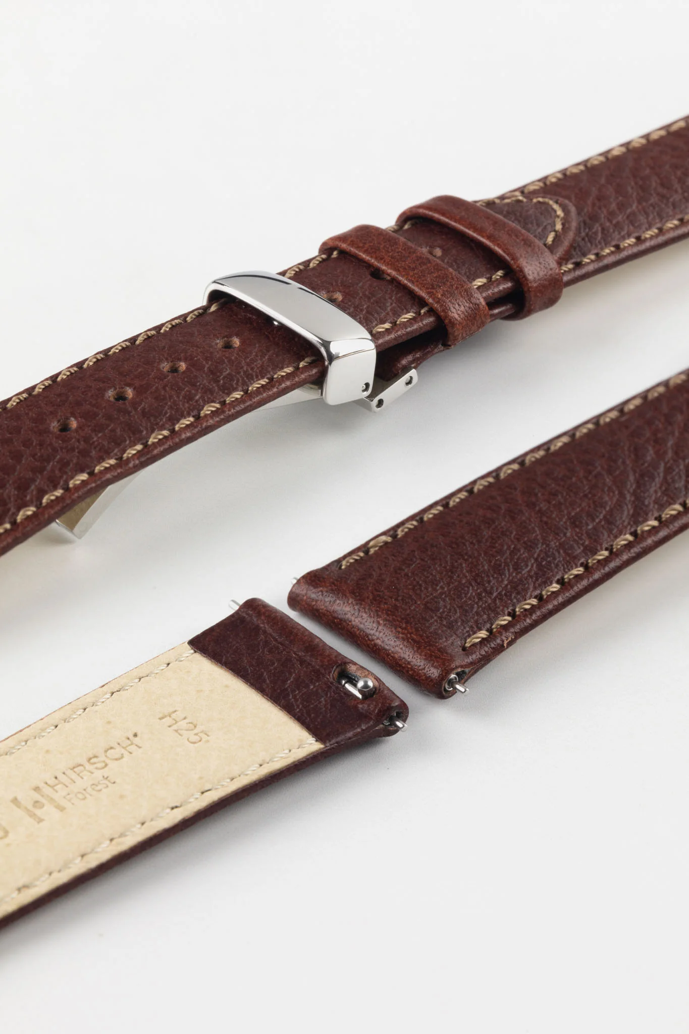 Hirsch FOREST Buffalo Watch Strap in BROWN - Image 10