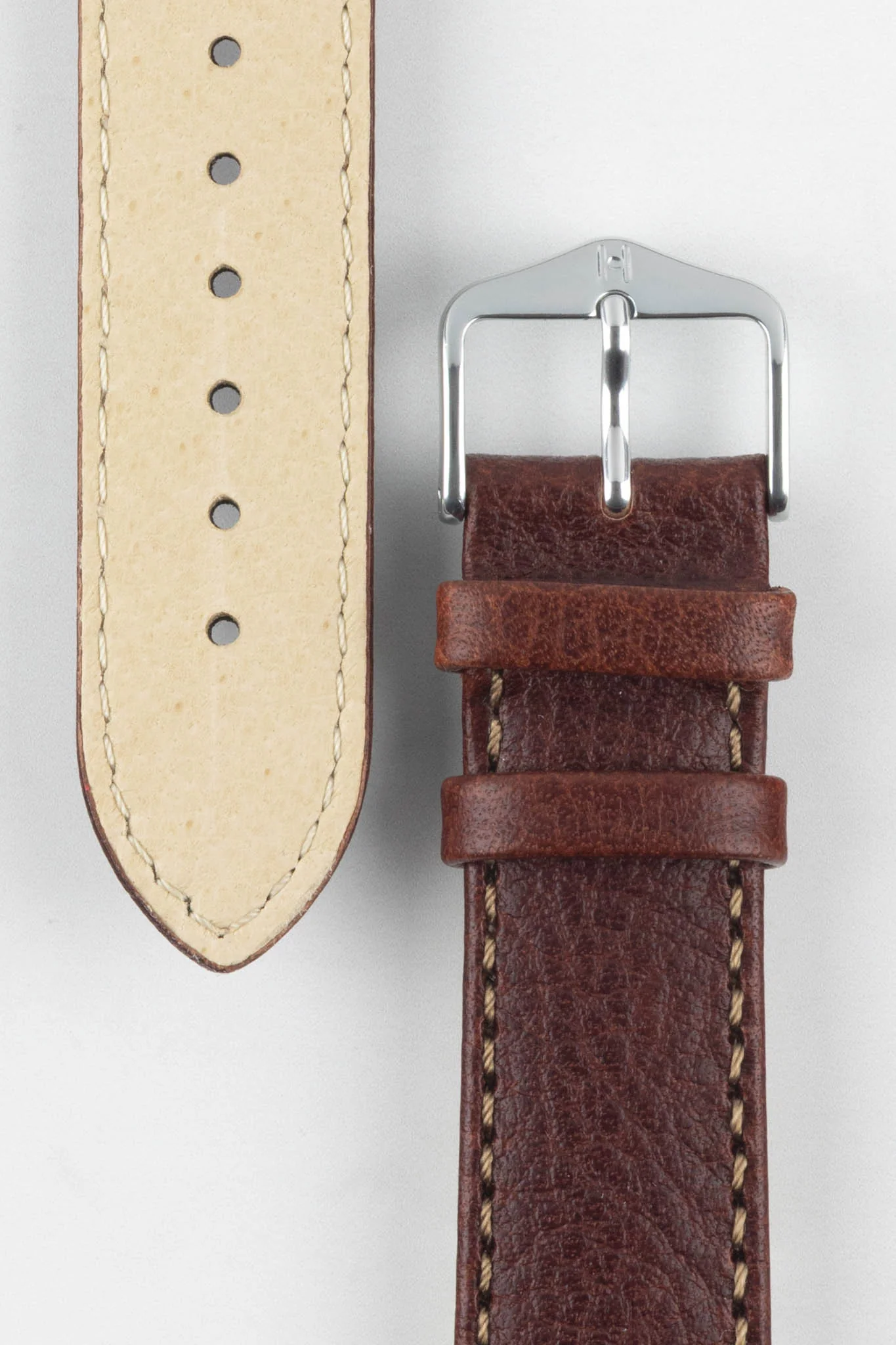 Hirsch FOREST Buffalo Watch Strap in BROWN - Image 3