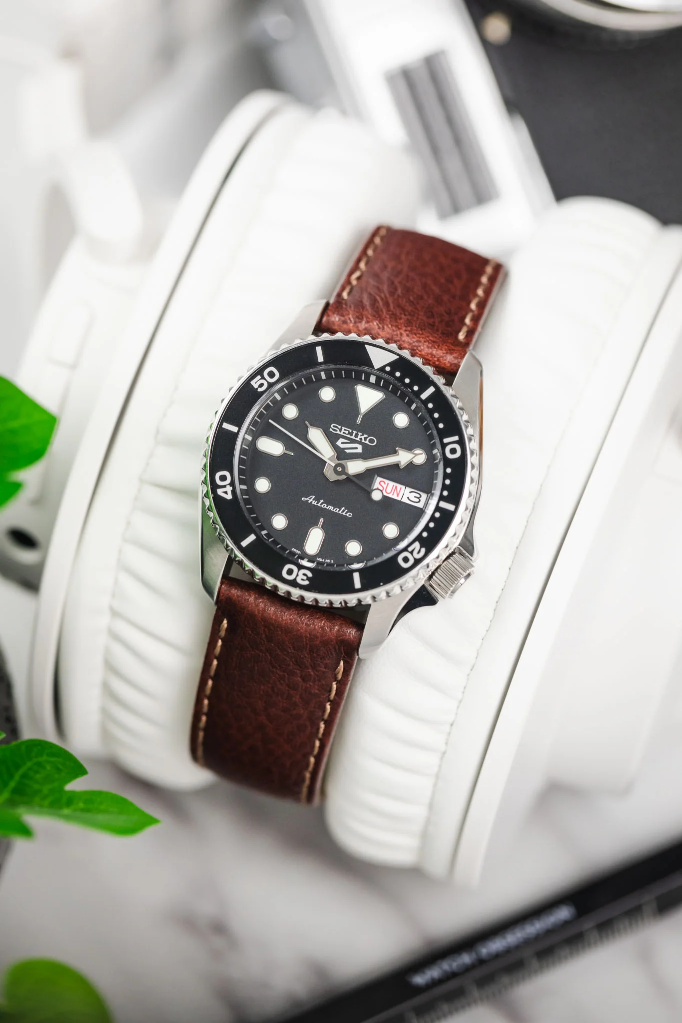 Hirsch FOREST Buffalo Watch Strap in BROWN - Image 4