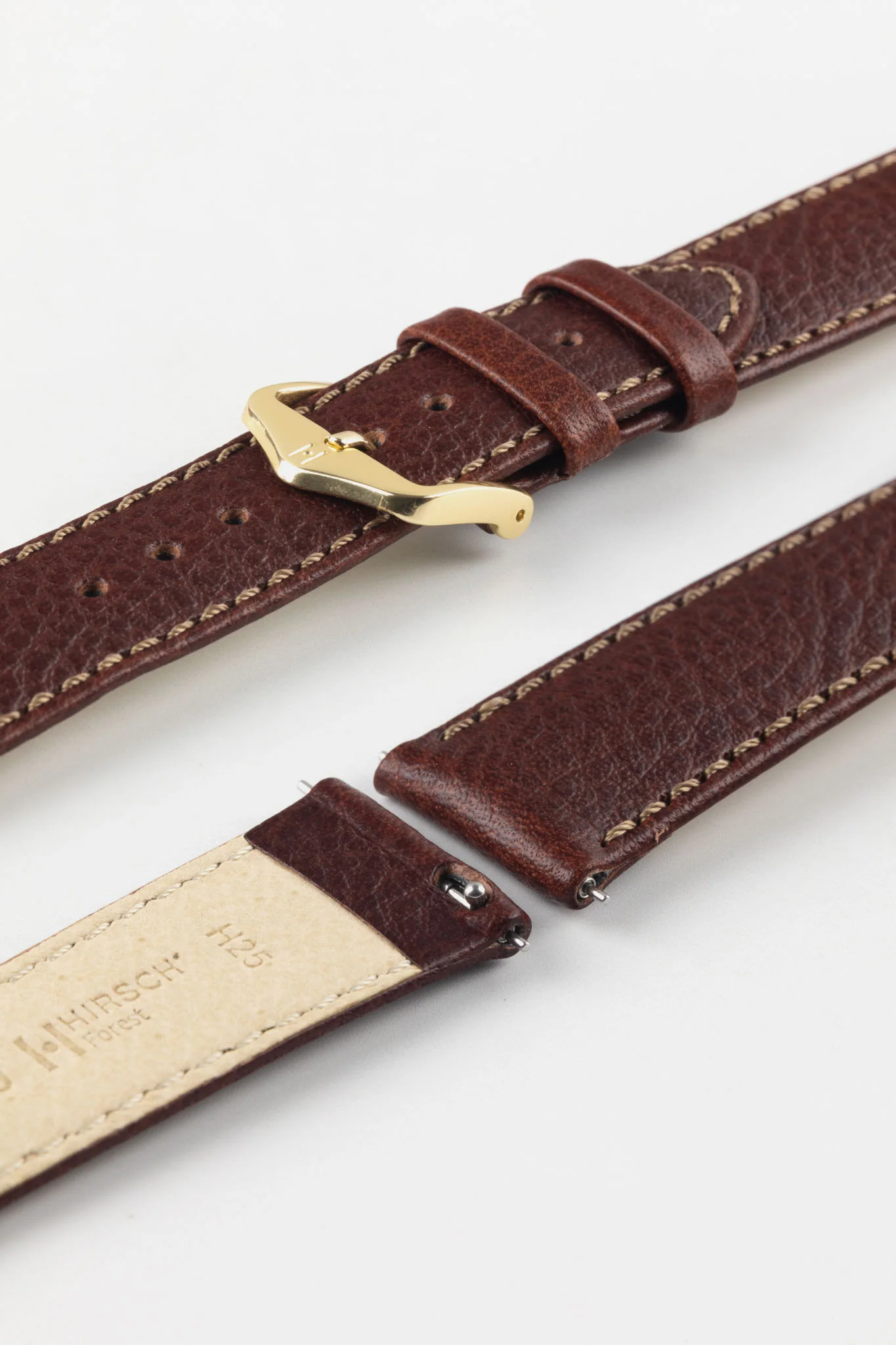 Hirsch FOREST Buffalo Watch Strap in BROWN - Image 7