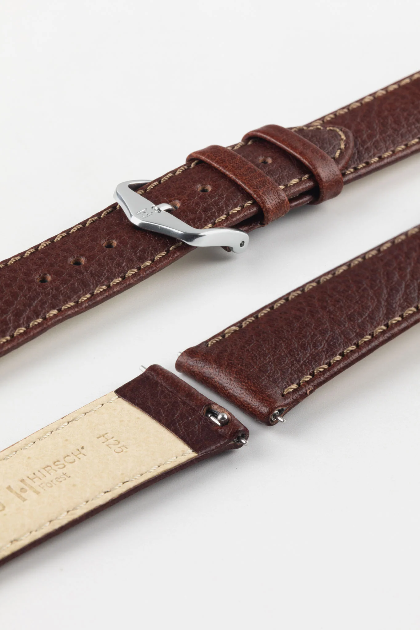 Hirsch FOREST Buffalo Watch Strap in BROWN - Image 9