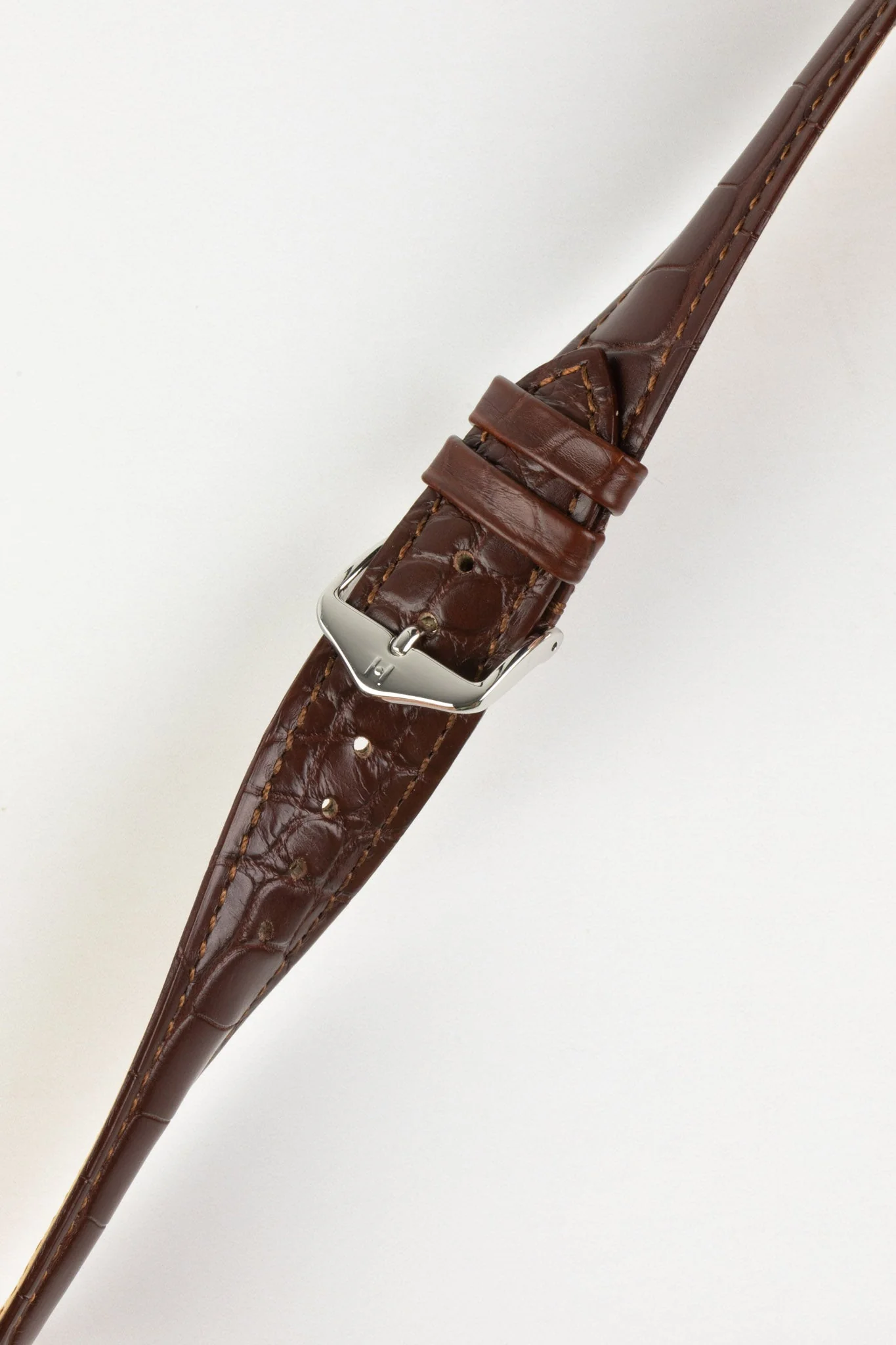 Hirsch GENUINE ALLIGATOR NQR Louisiana Alligator Leather Watch Strap in BROWN - Image 3