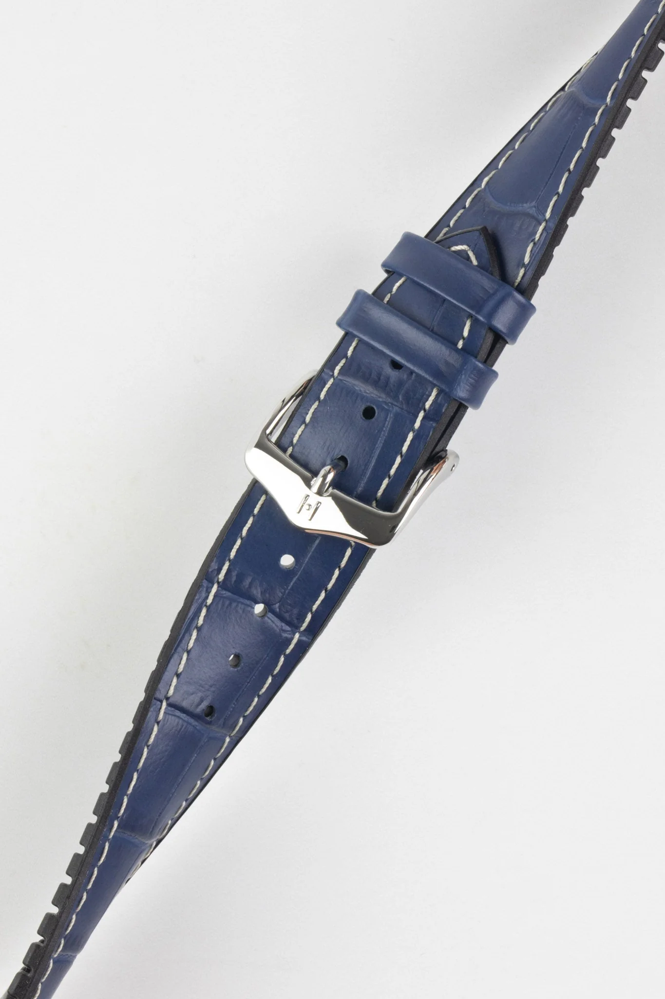 Hirsch GEORGE Alligator Printed Performance Blue Watch Strap - Image 5