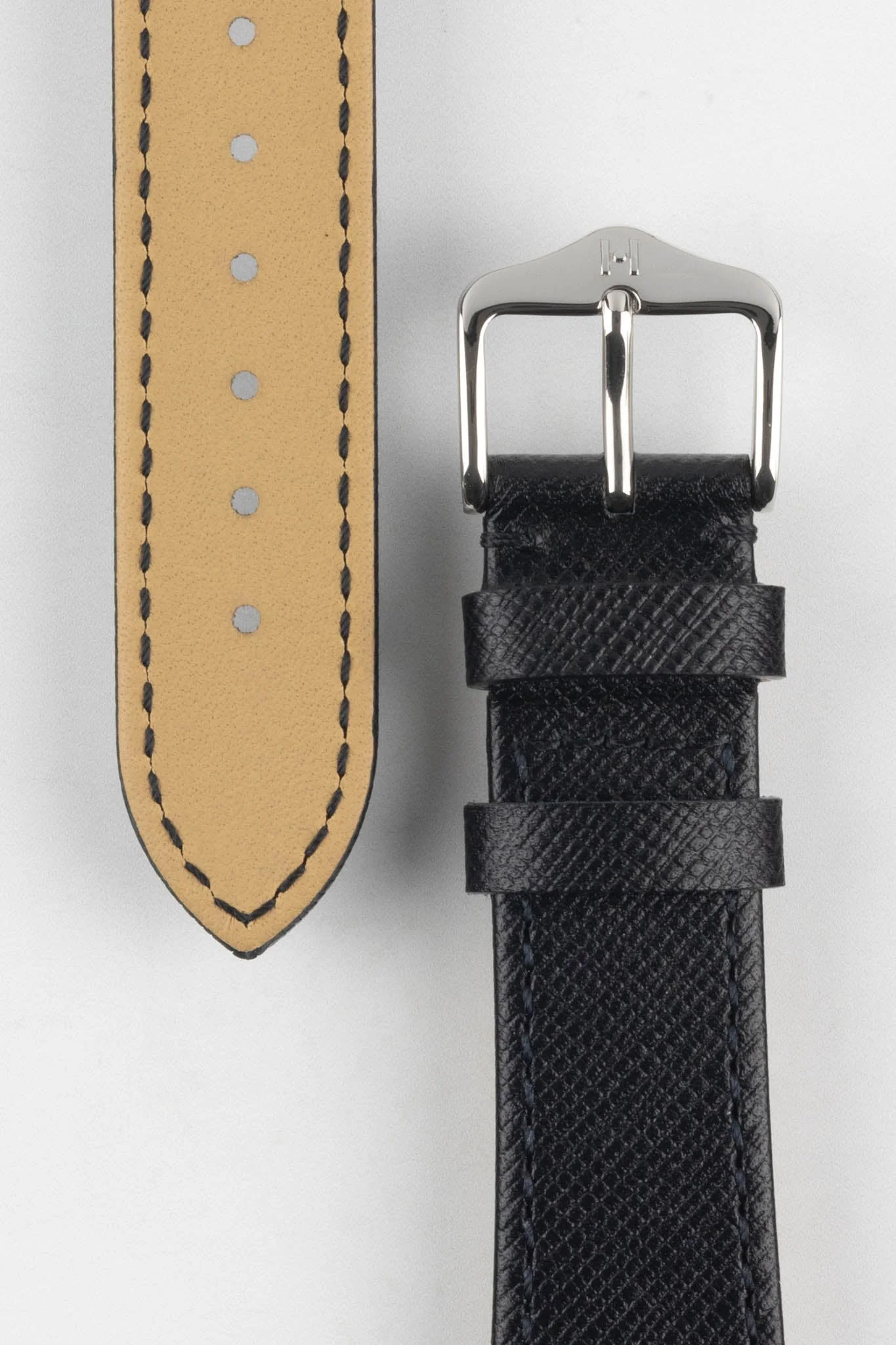 Hirsch GIFFONE Calf Leather Watch Strap in BLACK - Image 3