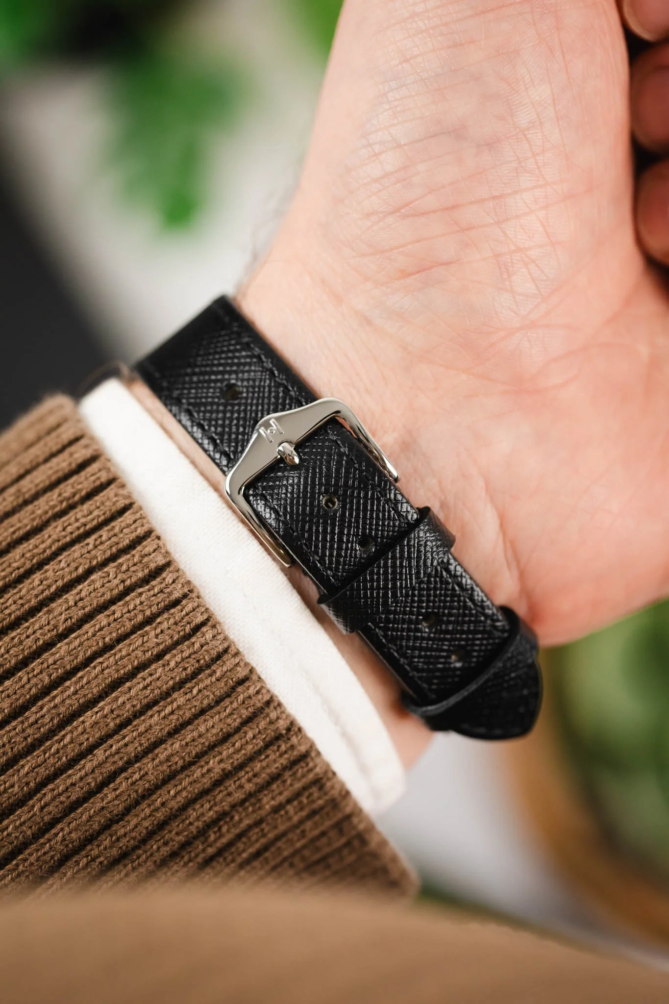 Hirsch GIFFONE Calf Leather Watch Strap in BLACK - Image 6
