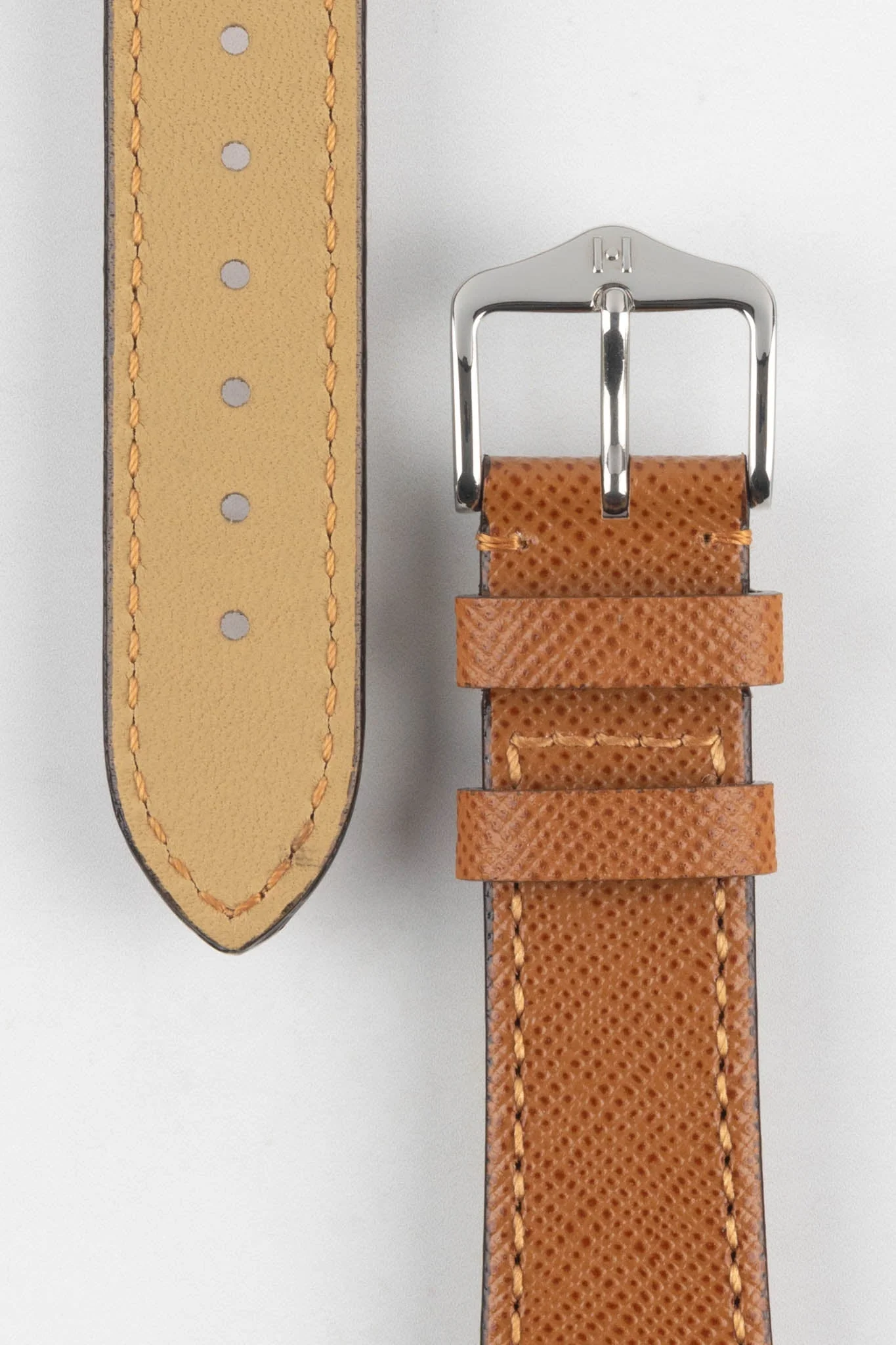 Hirsch GIFFONE Calf Leather Watch Strap in GOLD BROWN - Image 3