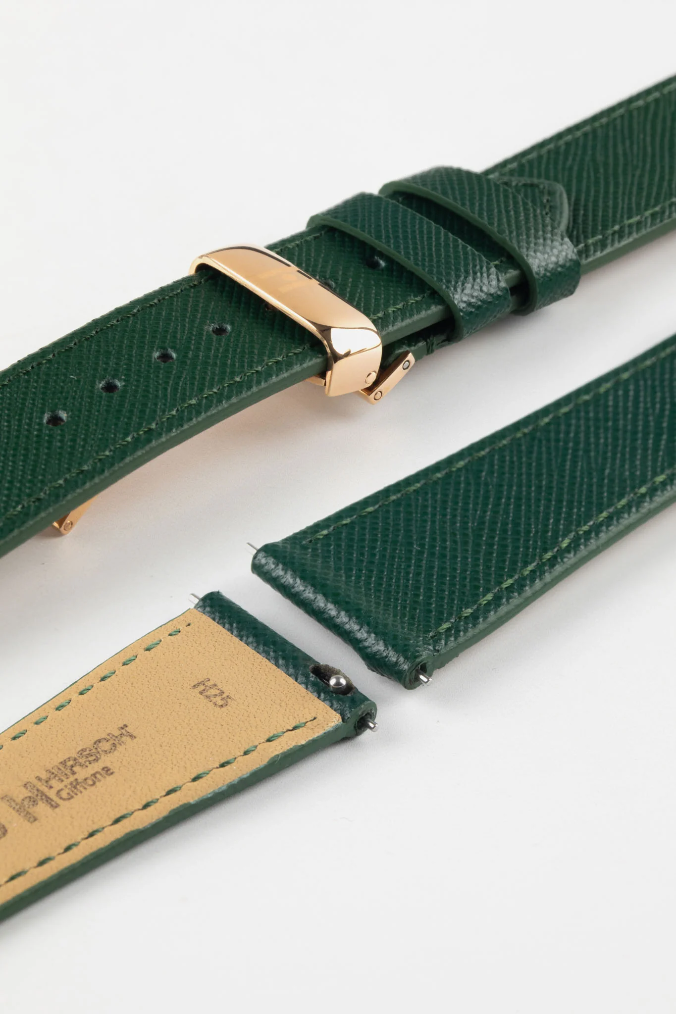 Hirsch GIFFONE Calf Leather Watch Strap in DARK GREEN - Image 13