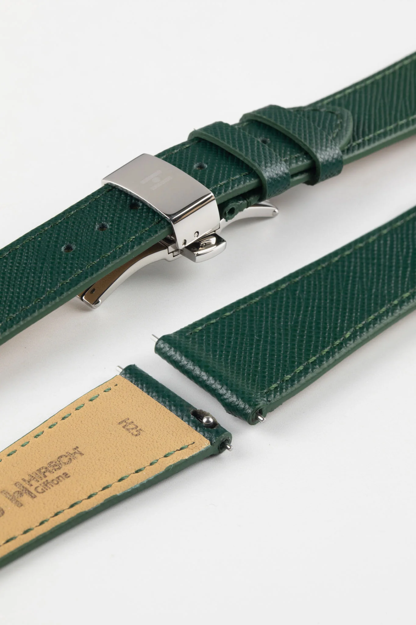 Hirsch GIFFONE Calf Leather Watch Strap in DARK GREEN - Image 14