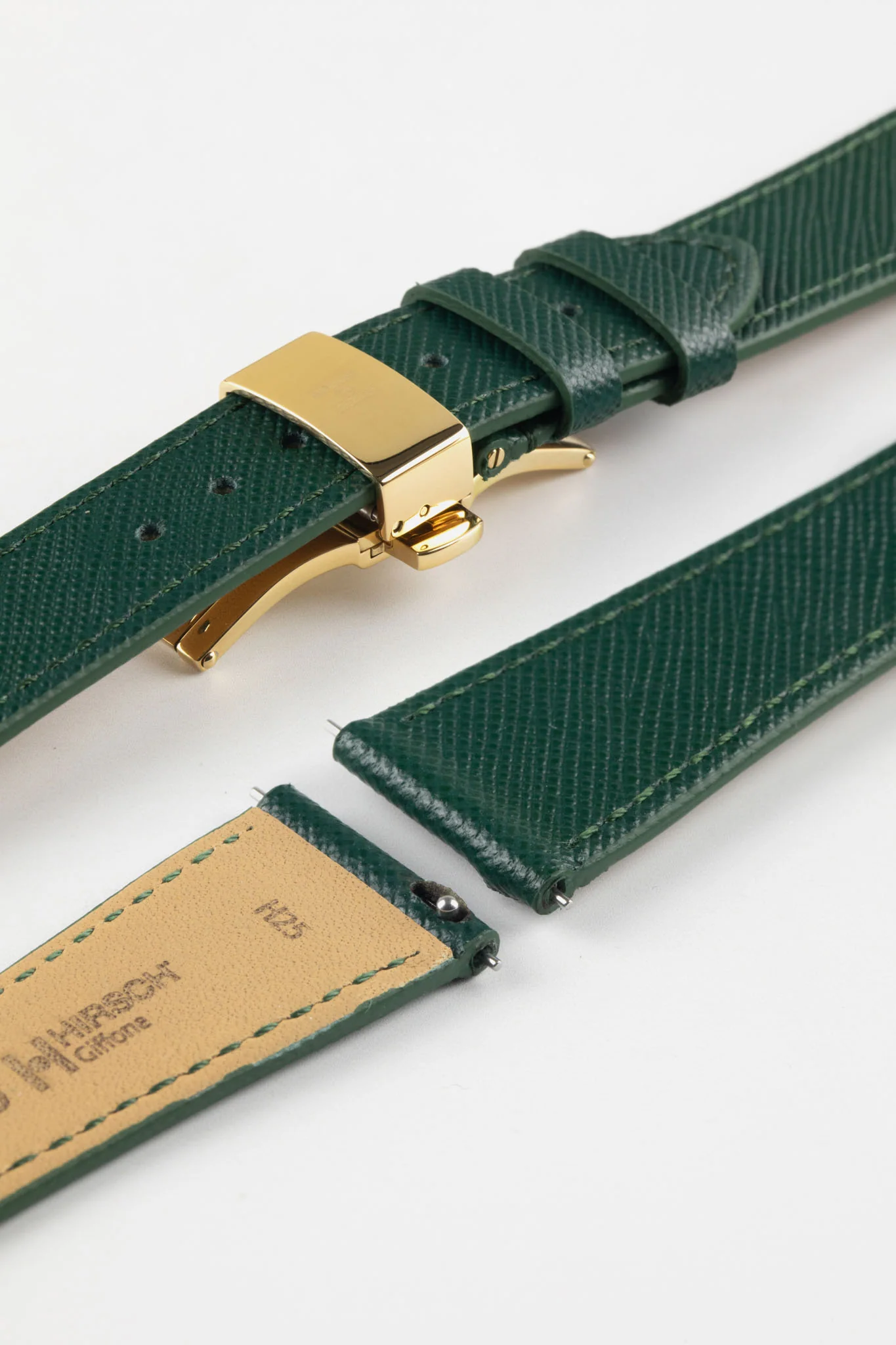 Hirsch GIFFONE Calf Leather Watch Strap in DARK GREEN - Image 15