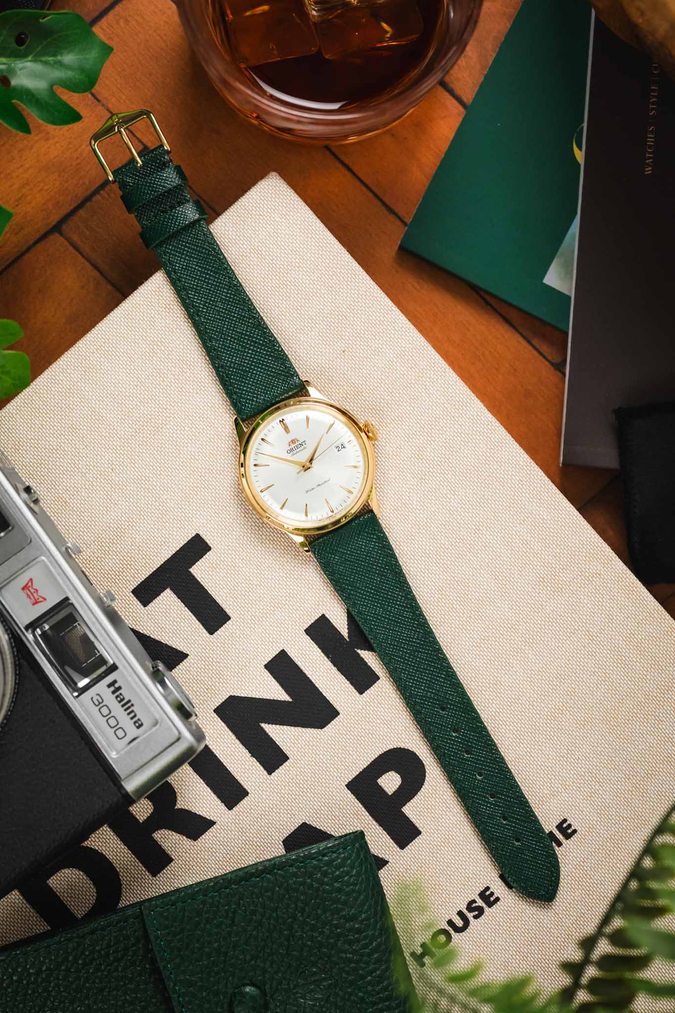 Hirsch GIFFONE Calf Leather Watch Strap in DARK GREEN - Image 16