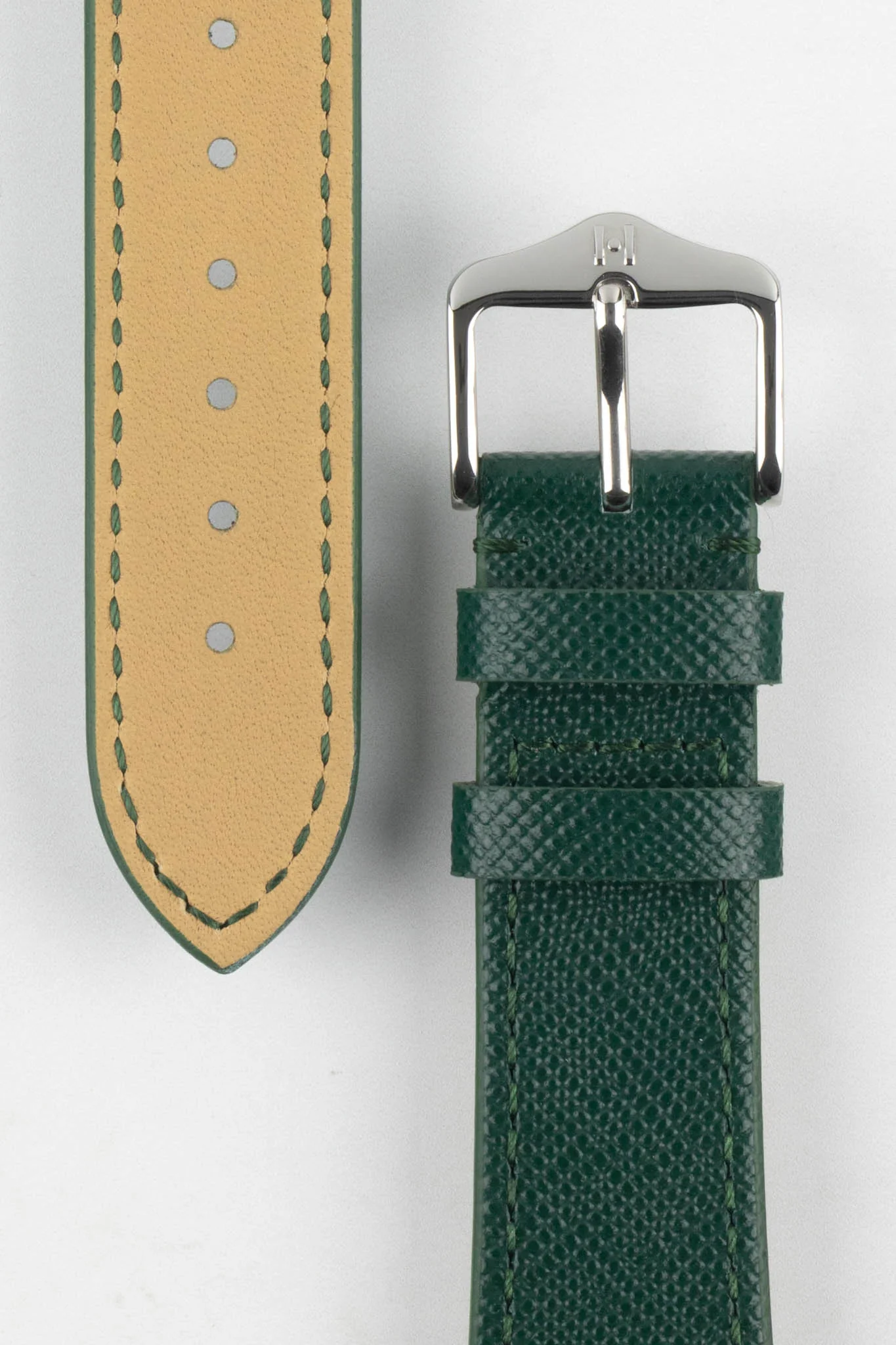Hirsch GIFFONE Calf Leather Watch Strap in DARK GREEN - Image 3