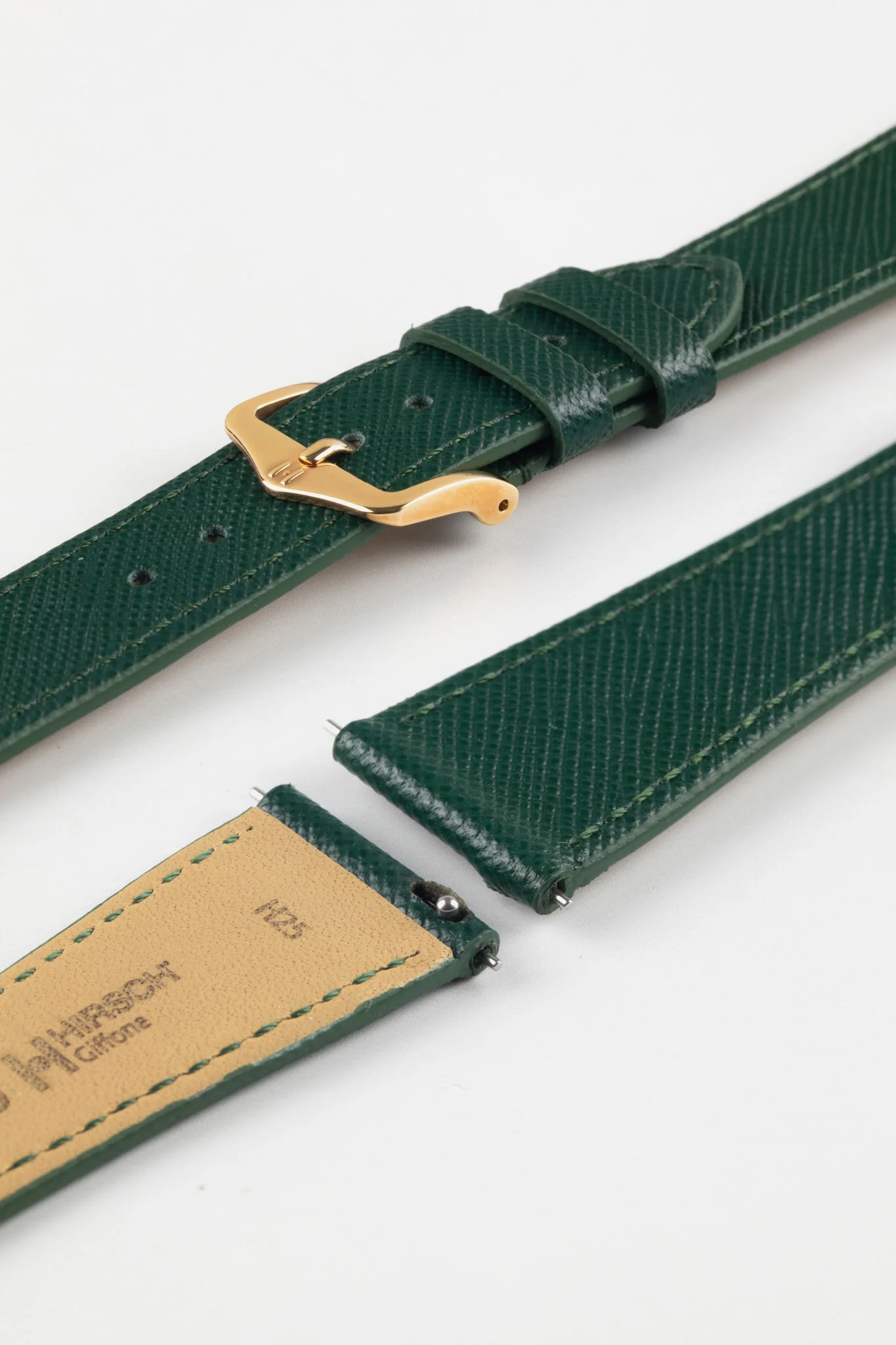 Hirsch GIFFONE Calf Leather Watch Strap in DARK GREEN - Image 9