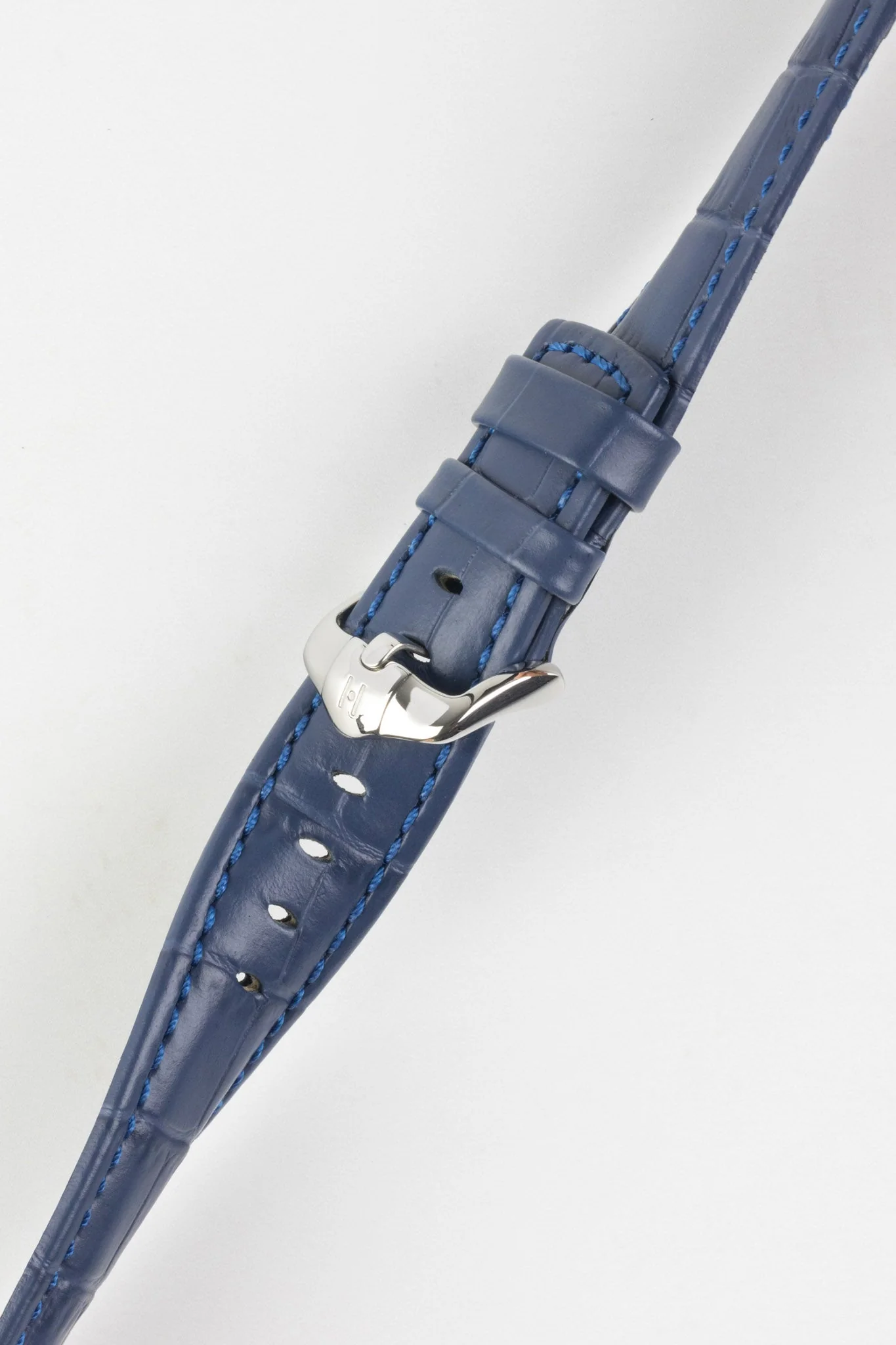 Hirsch GRAND DUKE Water-Resistant Alligator Embossed Sport Watch Strap in BLUE - Image 5