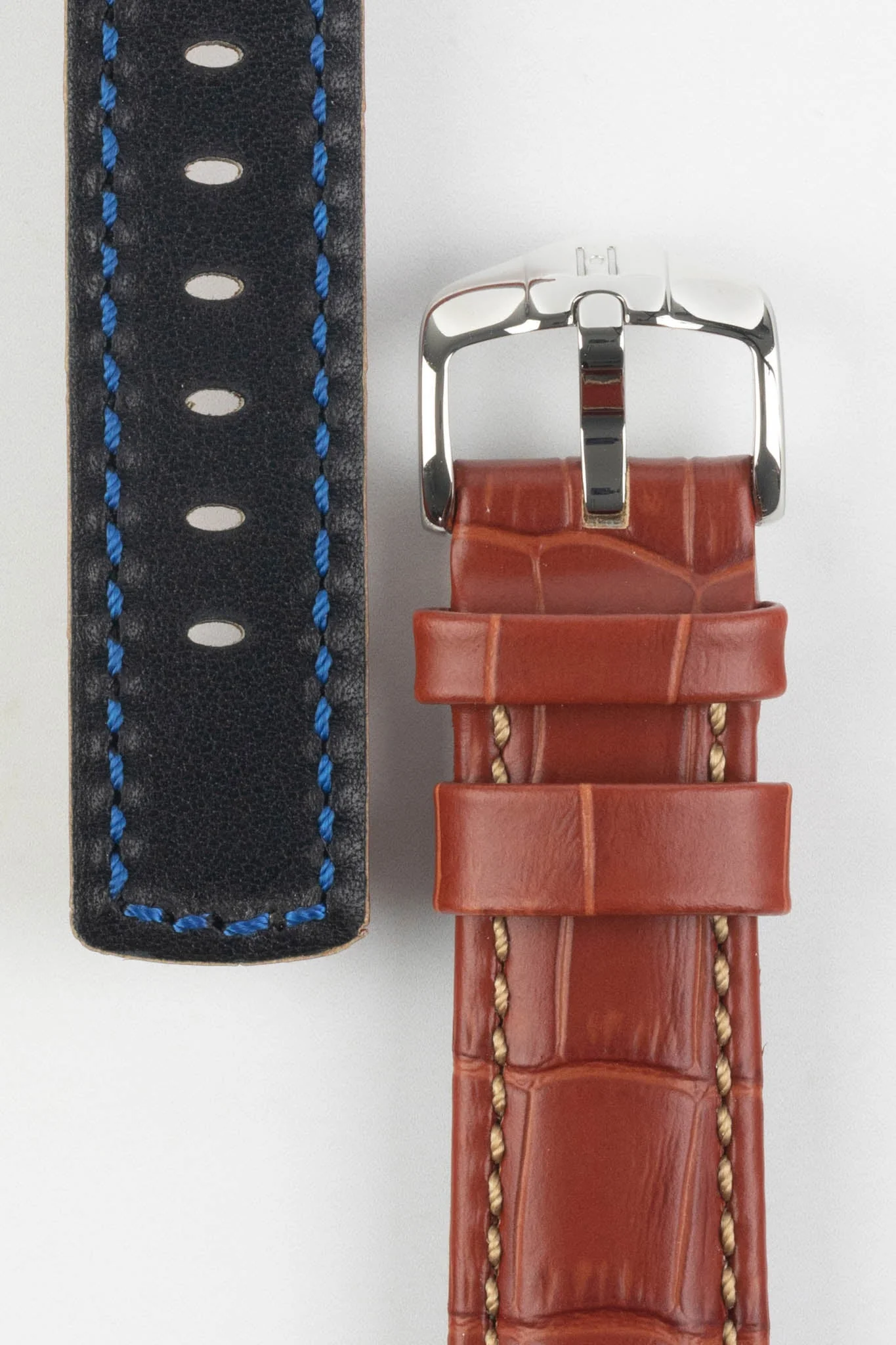 Hirsch GRAND DUKE Water-Resistant Alligator Embossed Sport Watch Strap in GOLD BROWN - Image 3