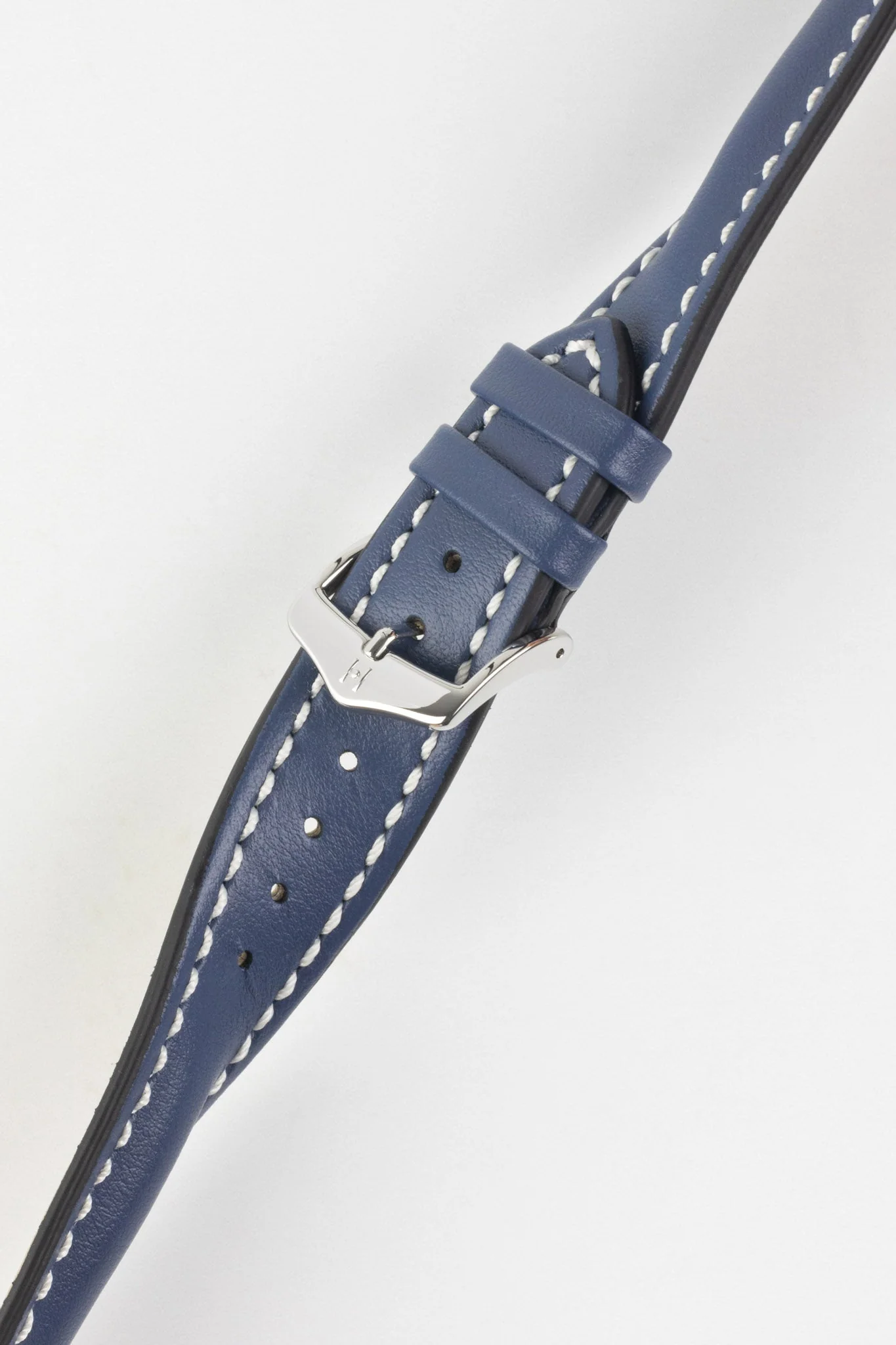 Hirsch HEAVY CALF Water-Resistant Calf Leather Watch Strap in BLUE - Image 5