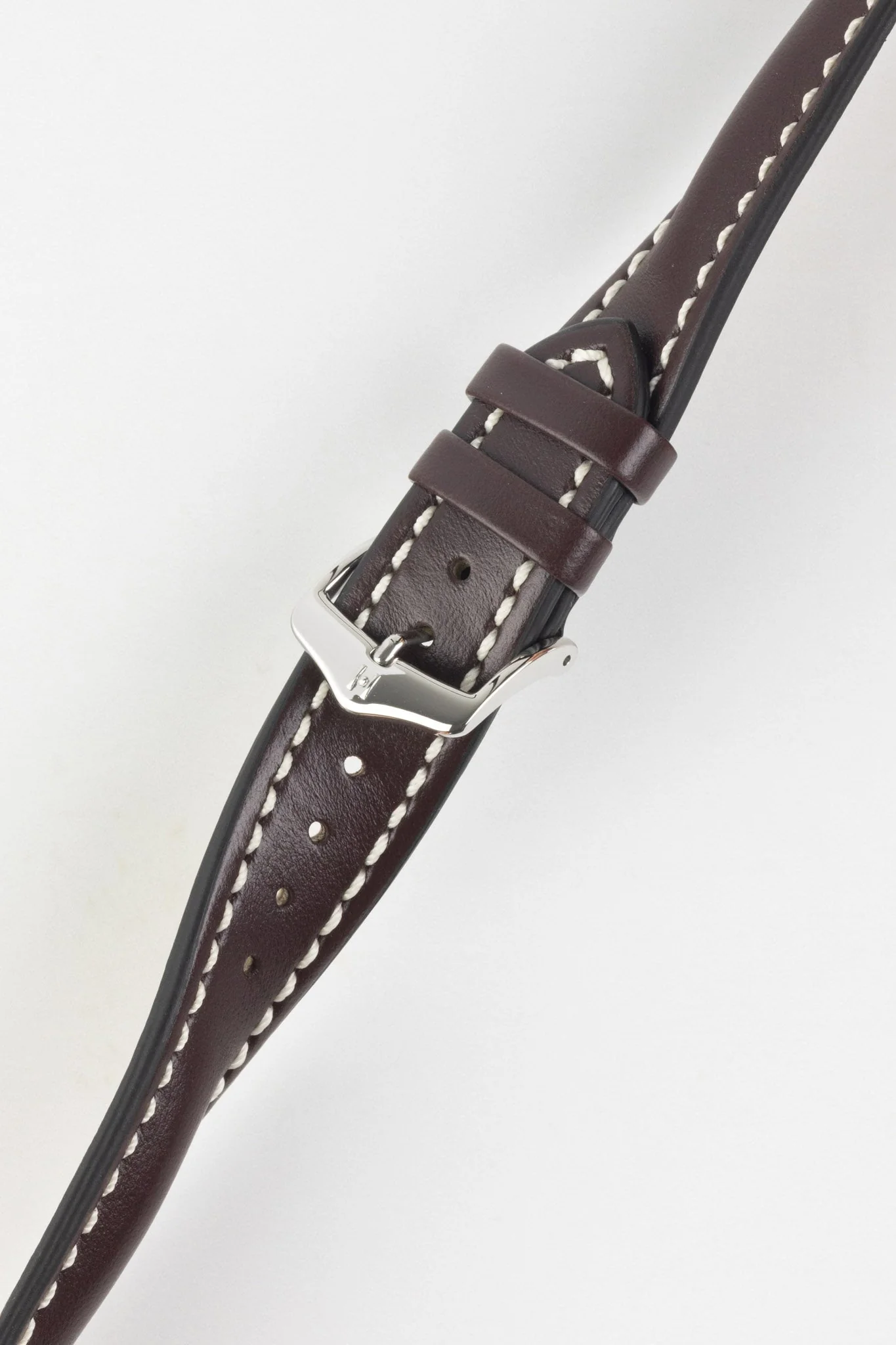 Hirsch HEAVY CALF Water-Resistant Calf Leather Watch Strap in BROWN - Image 5