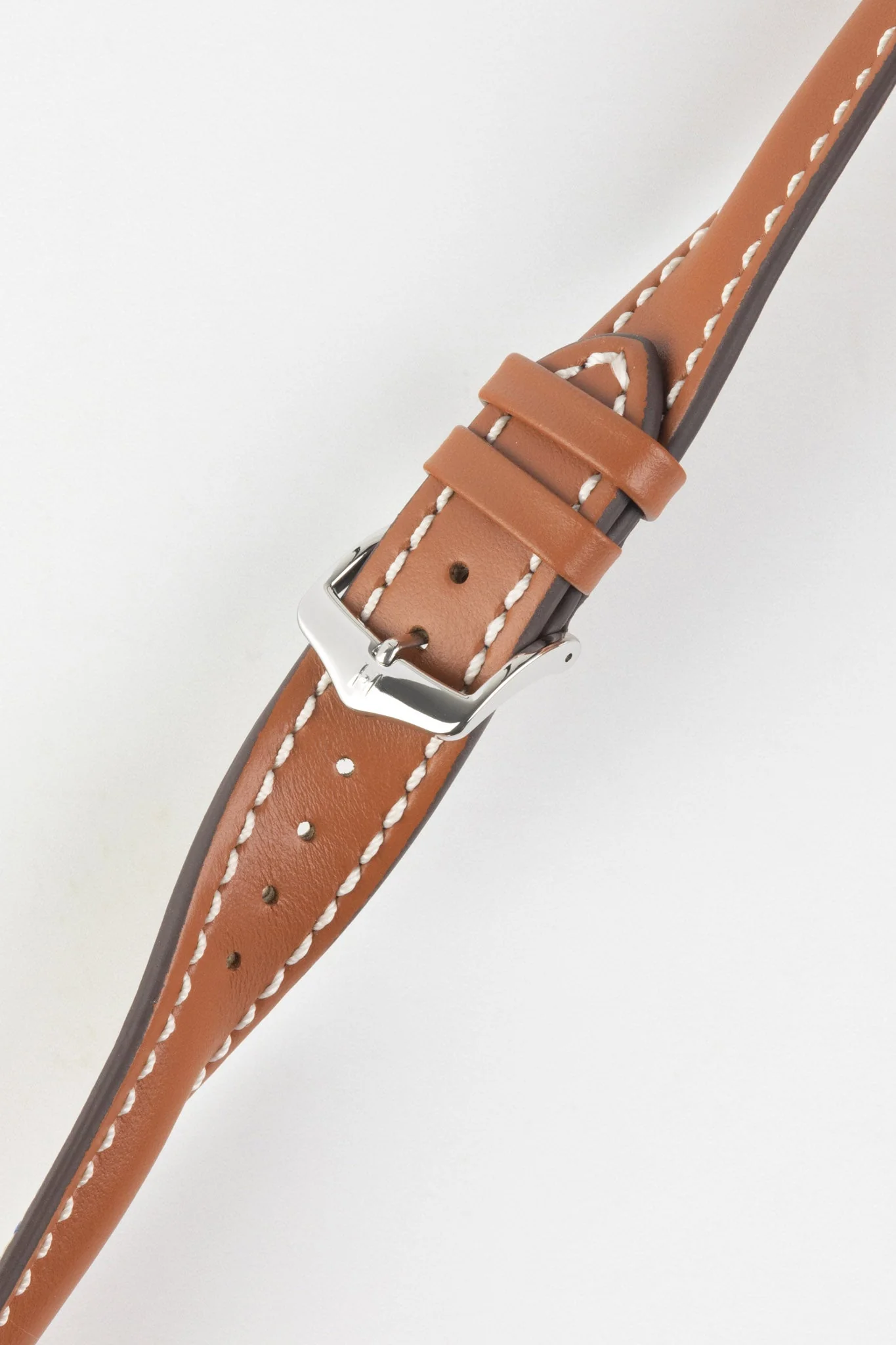 Hirsch HEAVY CALF Water-Resistant Calf Leather Watch Strap in GOLD BROWN - Image 5