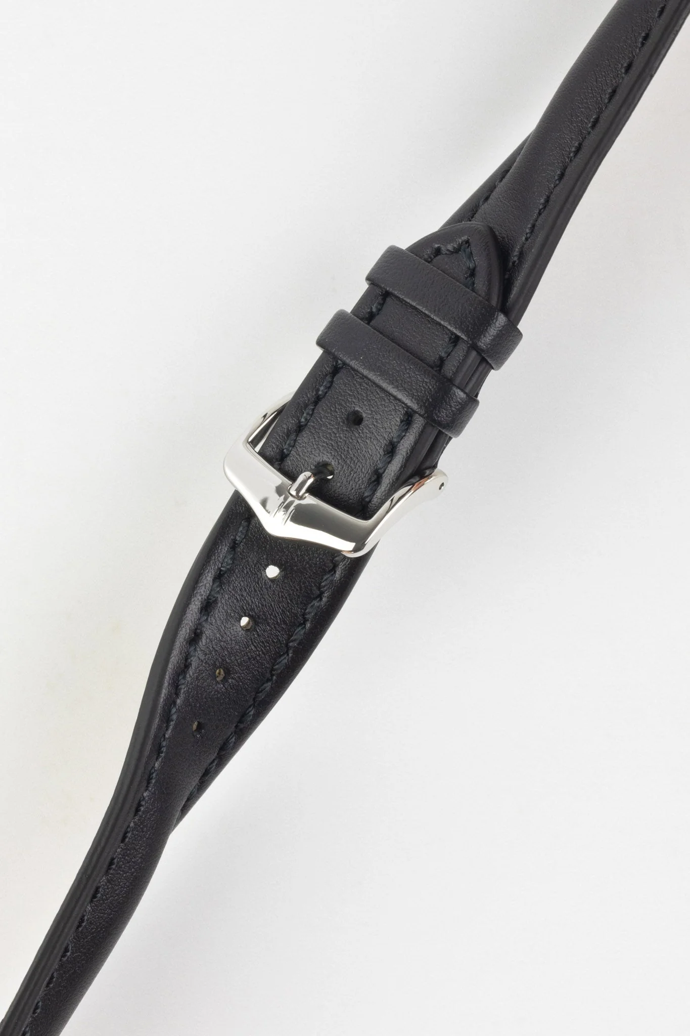 Hirsch HEAVY CALF Water-Resistant Calf Leather Watch Strap in BLACK / BLACK - Image 5