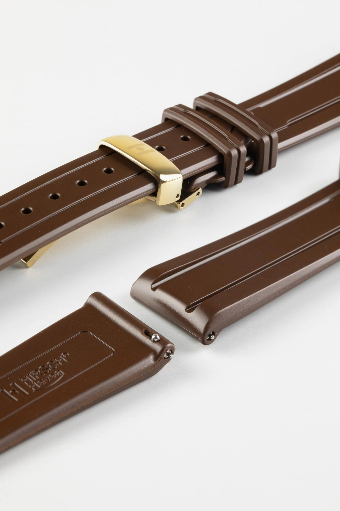 Hirsch HEVEA Natural Rubber Waterproof Watch Strap in BROWN - Image 10