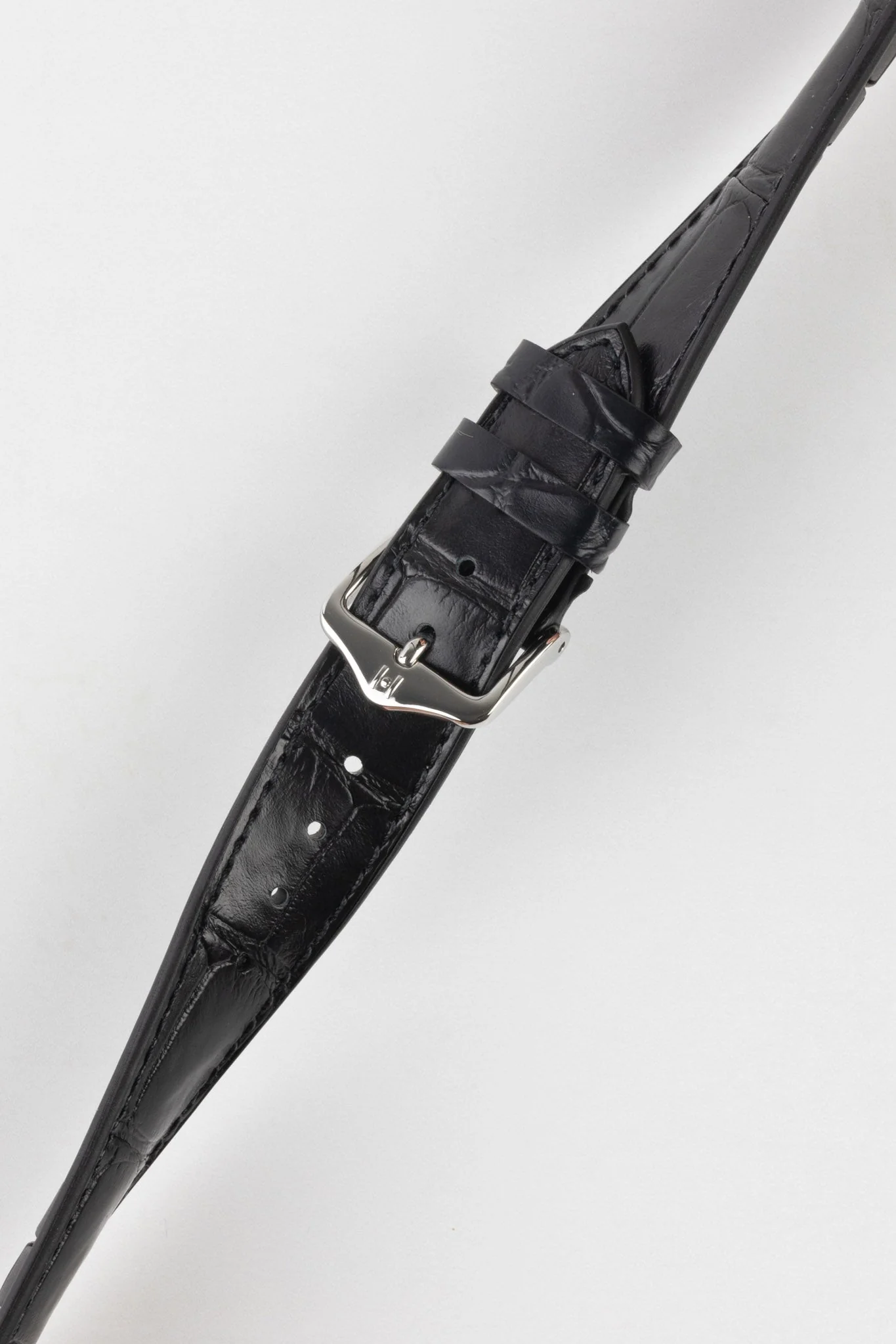Hirsch IAN Louisiana Alligator Leather Performance Watch Strap - BLACK - Image 5