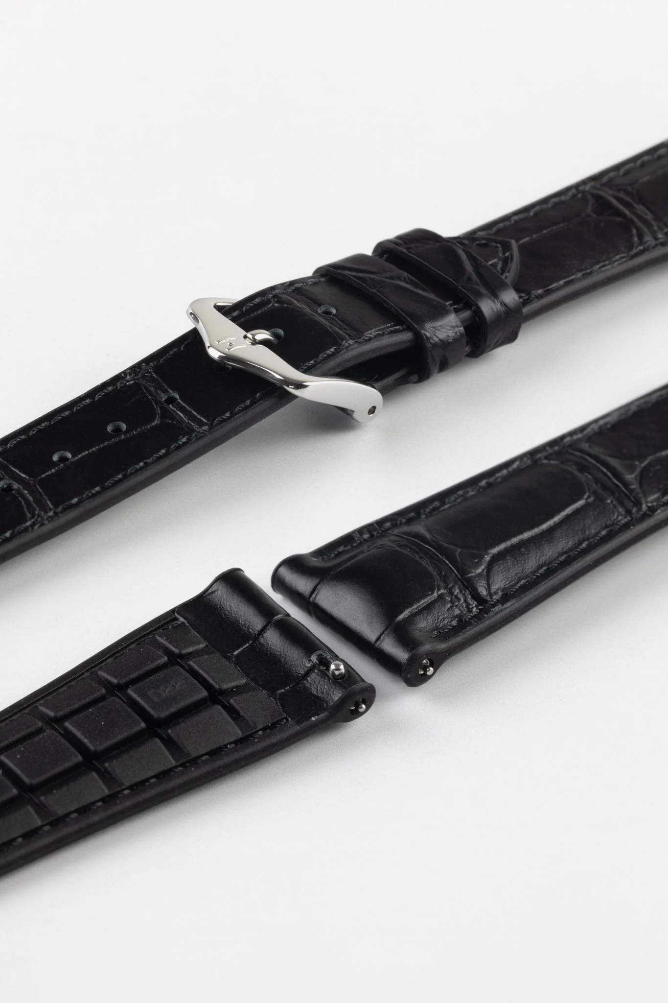 Hirsch IAN Louisiana Alligator Leather Performance Watch Strap - BLACK - Image 7