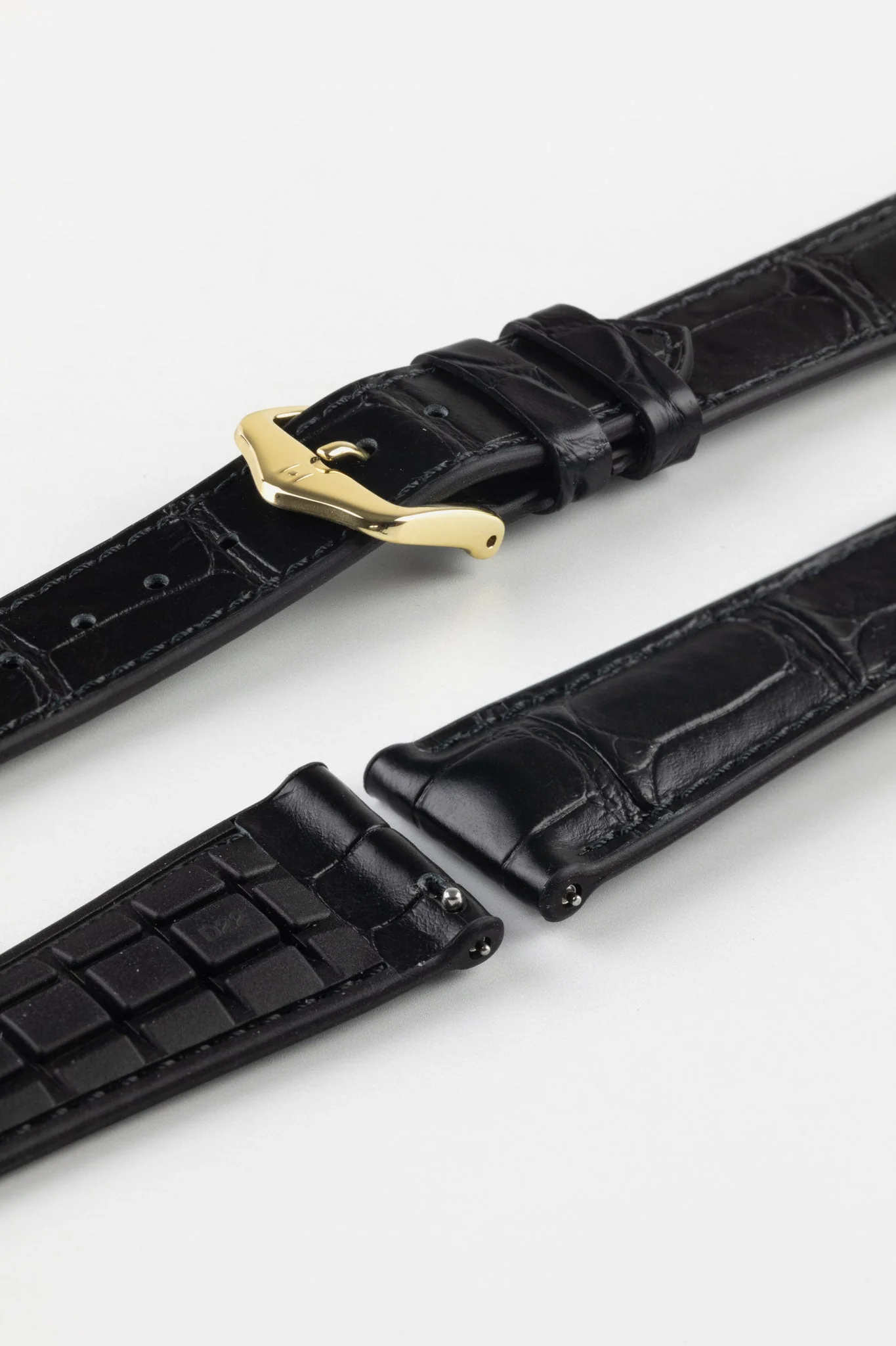 Hirsch IAN Louisiana Alligator Leather Performance Watch Strap - BLACK - Image 8