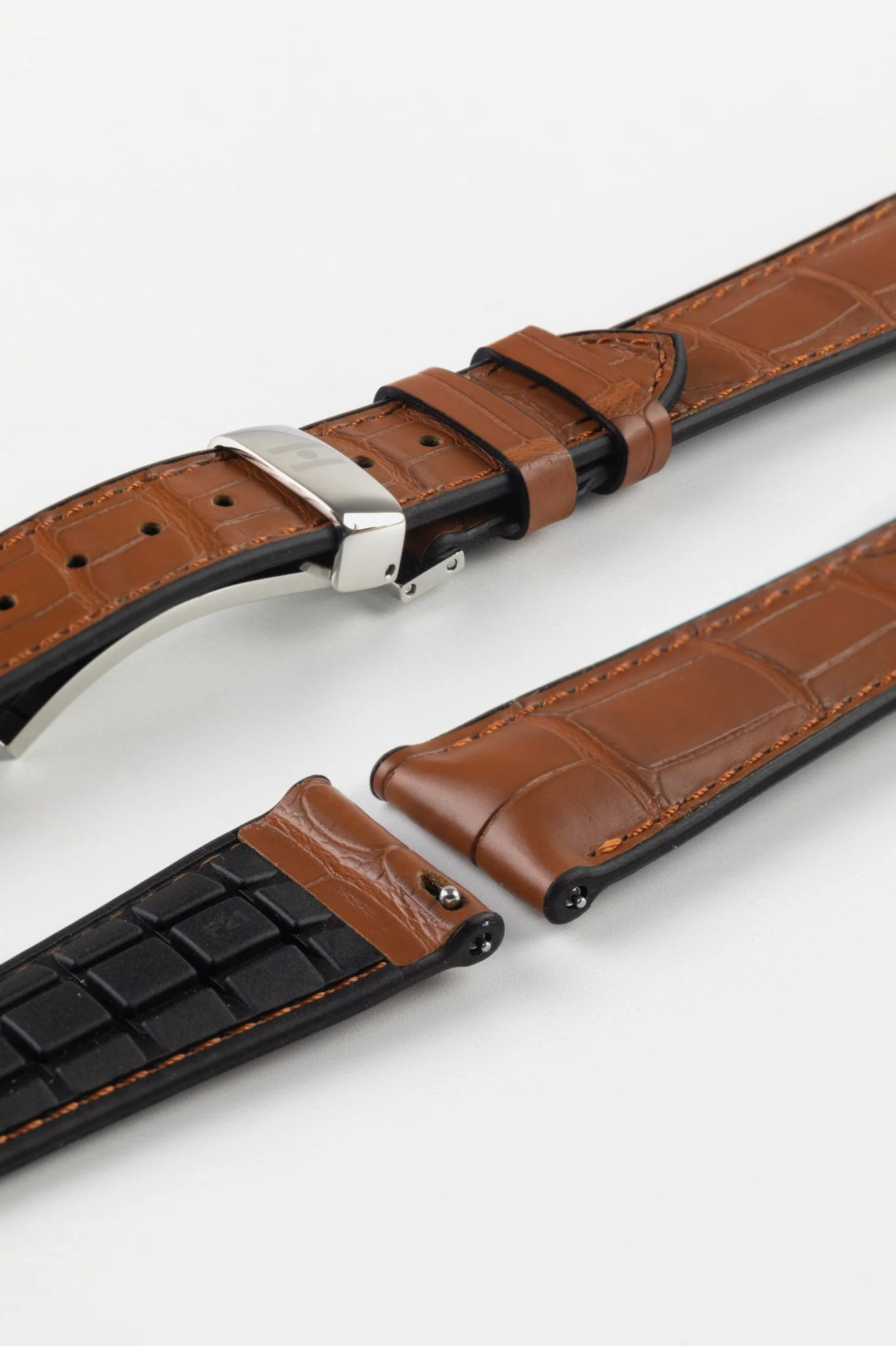 Hirsch IAN Louisiana Alligator Leather Performance Watch Strap - GOLD BROWN - Image 10
