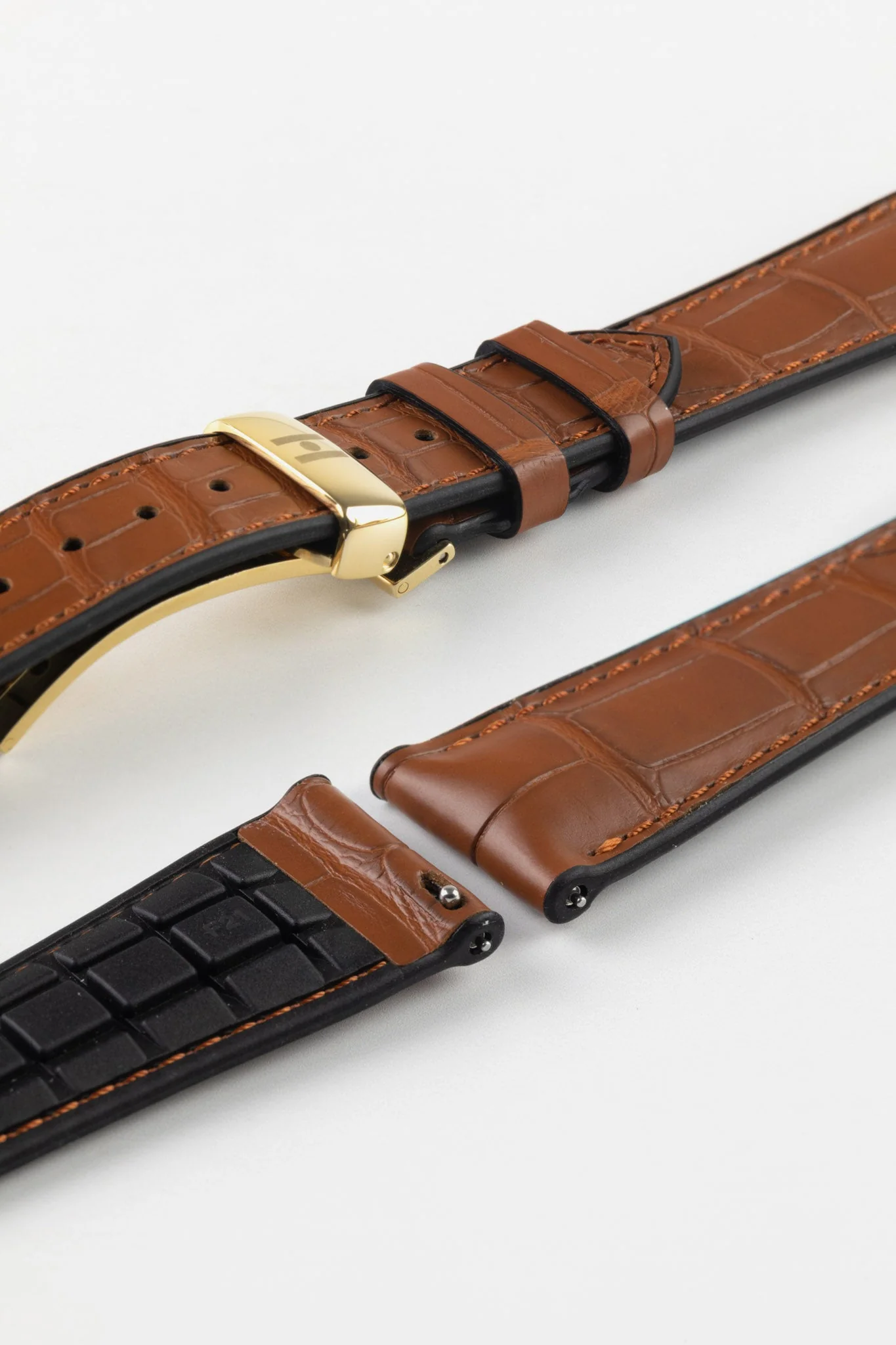 Hirsch IAN Louisiana Alligator Leather Performance Watch Strap - GOLD BROWN - Image 11