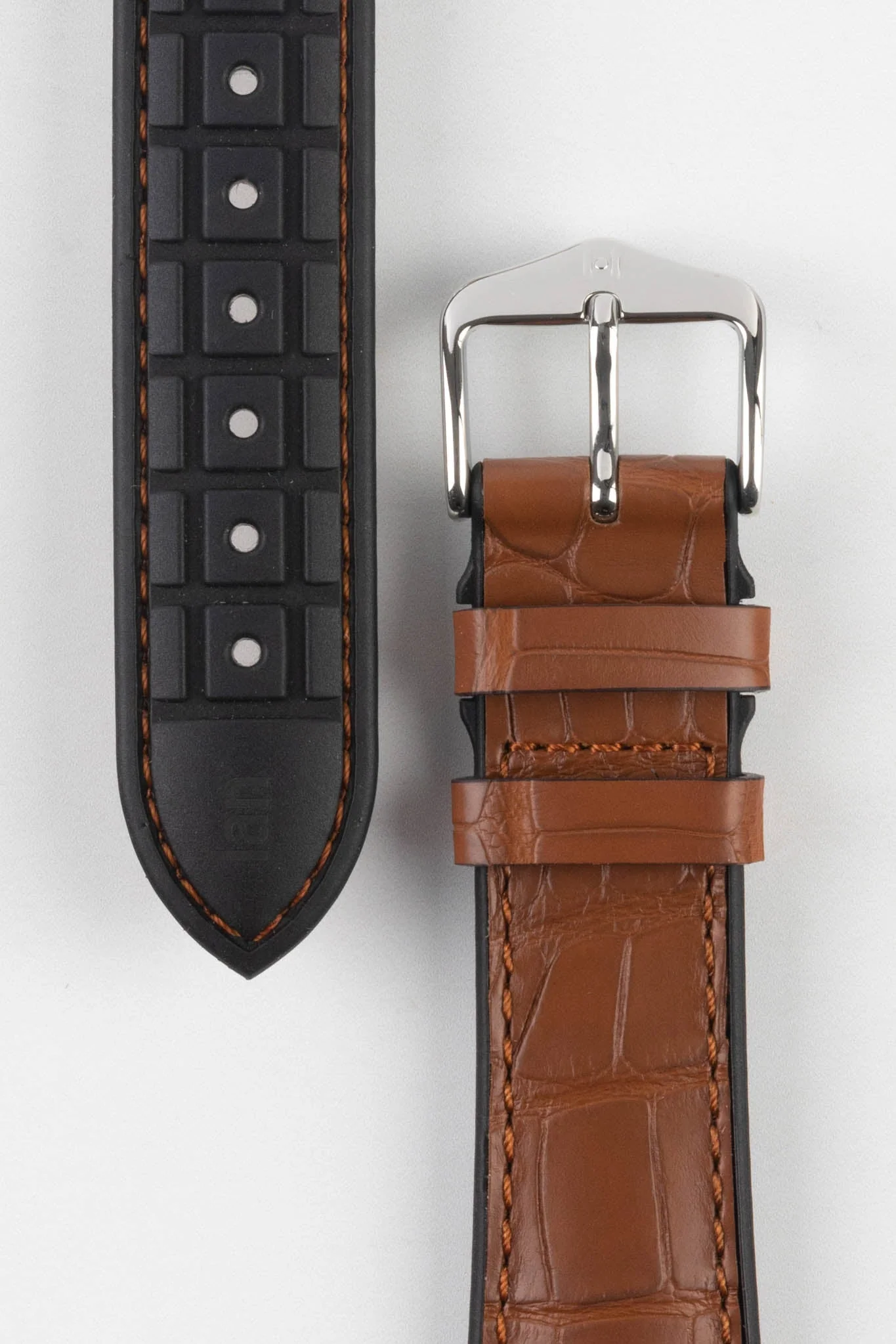 Hirsch IAN Louisiana Alligator Leather Performance Watch Strap - GOLD BROWN - Image 3