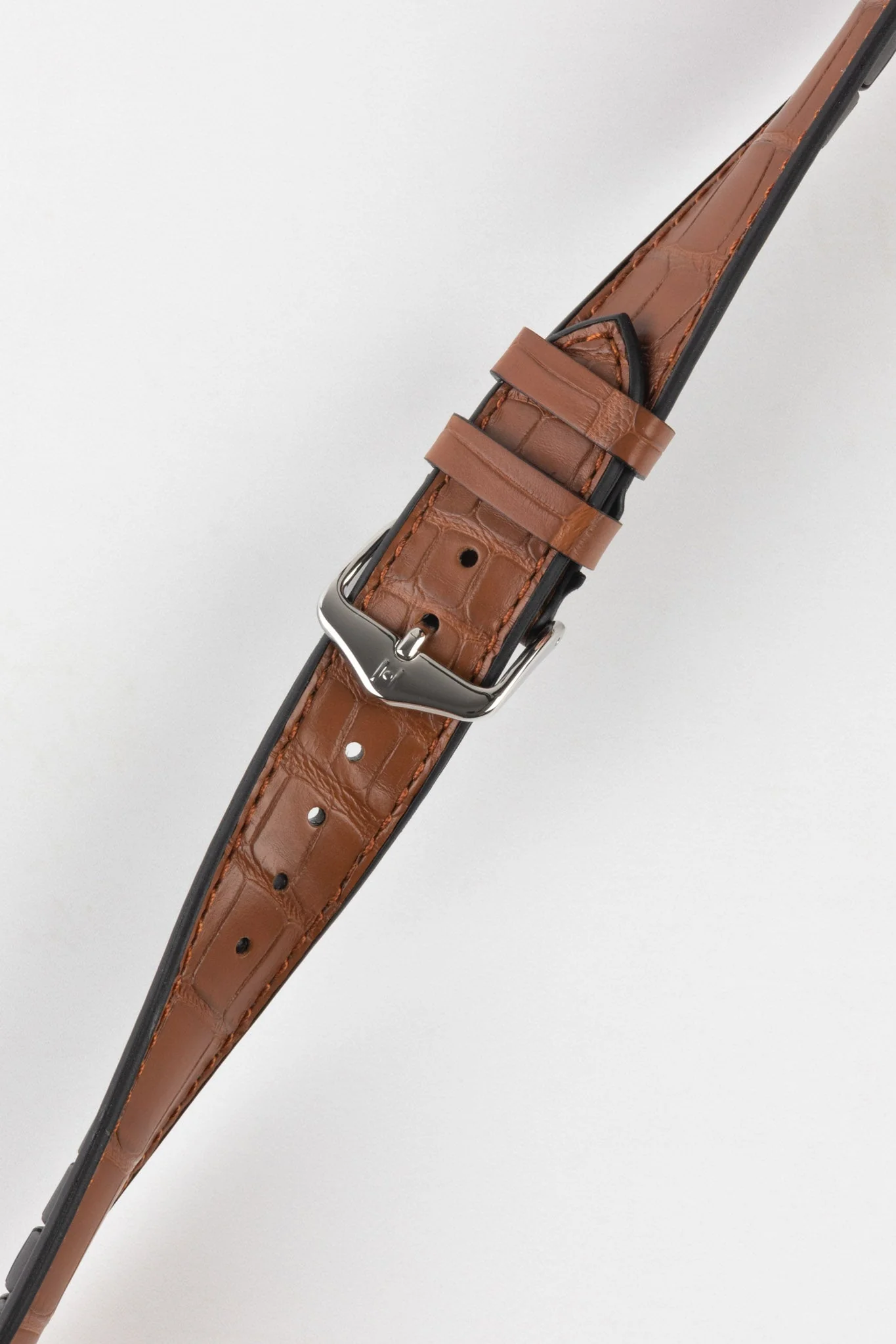 Hirsch IAN Louisiana Alligator Leather Performance Watch Strap - GOLD BROWN - Image 5