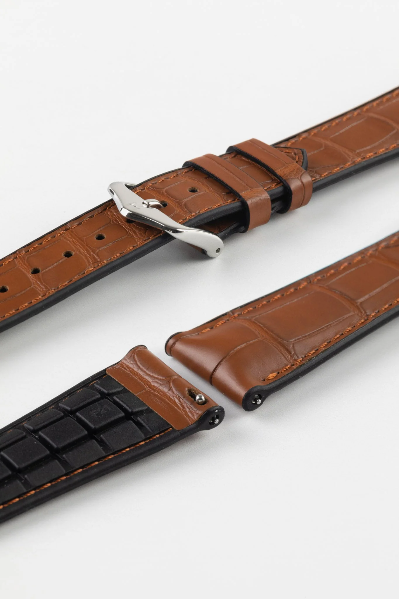 Hirsch IAN Louisiana Alligator Leather Performance Watch Strap - GOLD BROWN - Image 7
