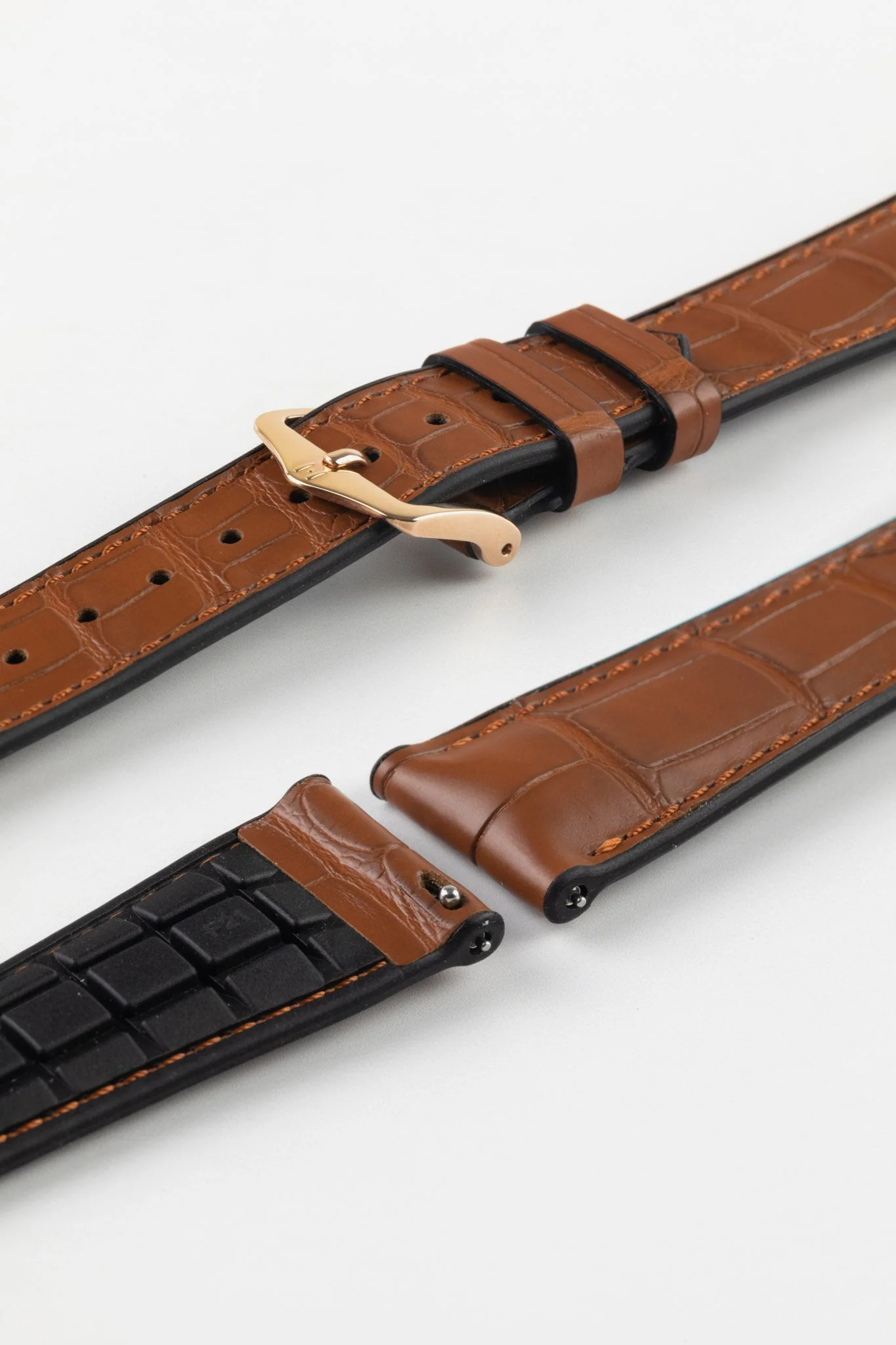 Hirsch IAN Louisiana Alligator Leather Performance Watch Strap - GOLD BROWN - Image 9