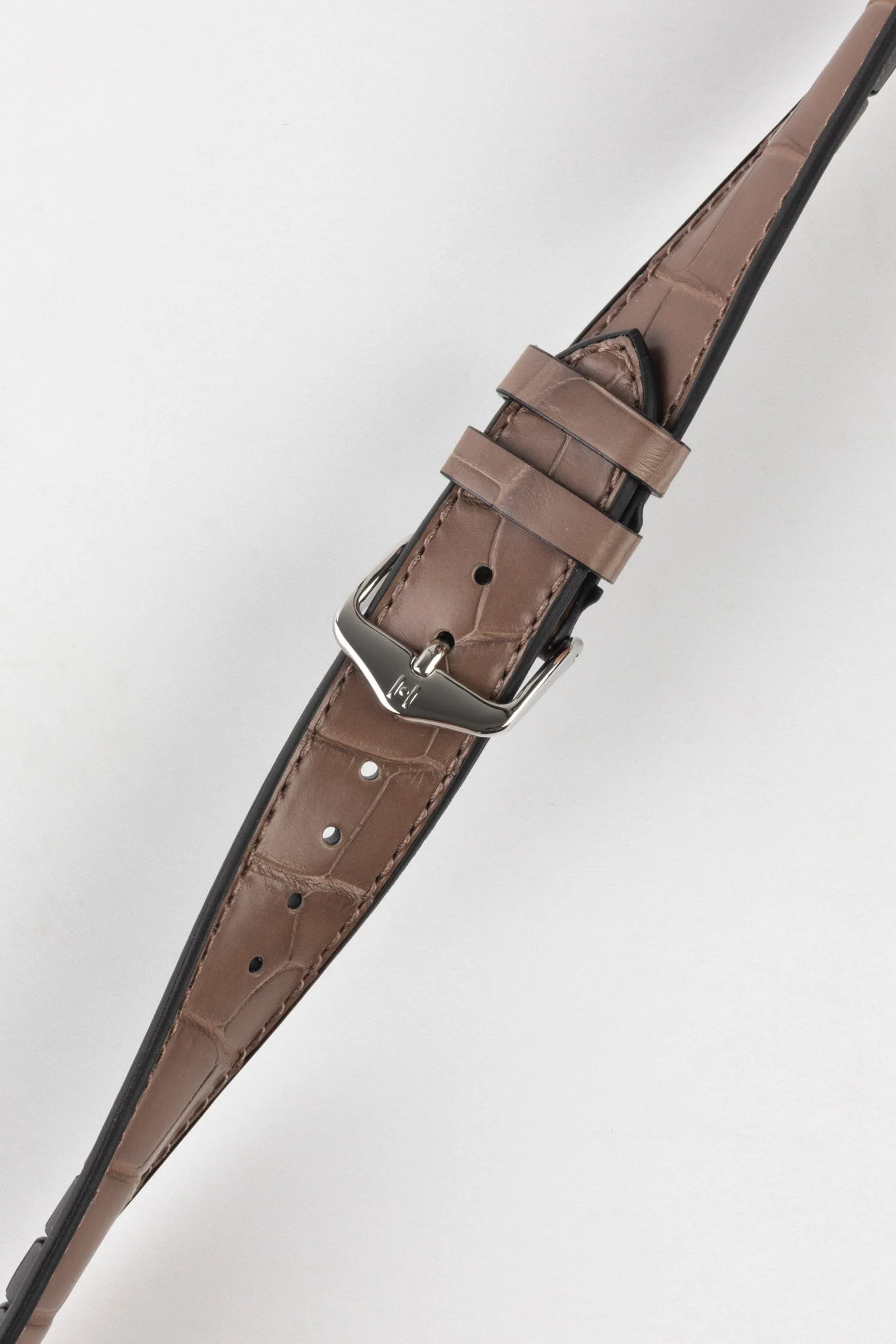 Hirsch IAN Louisiana Alligator Leather Performance Watch Strap - WARM GREY - Image 5