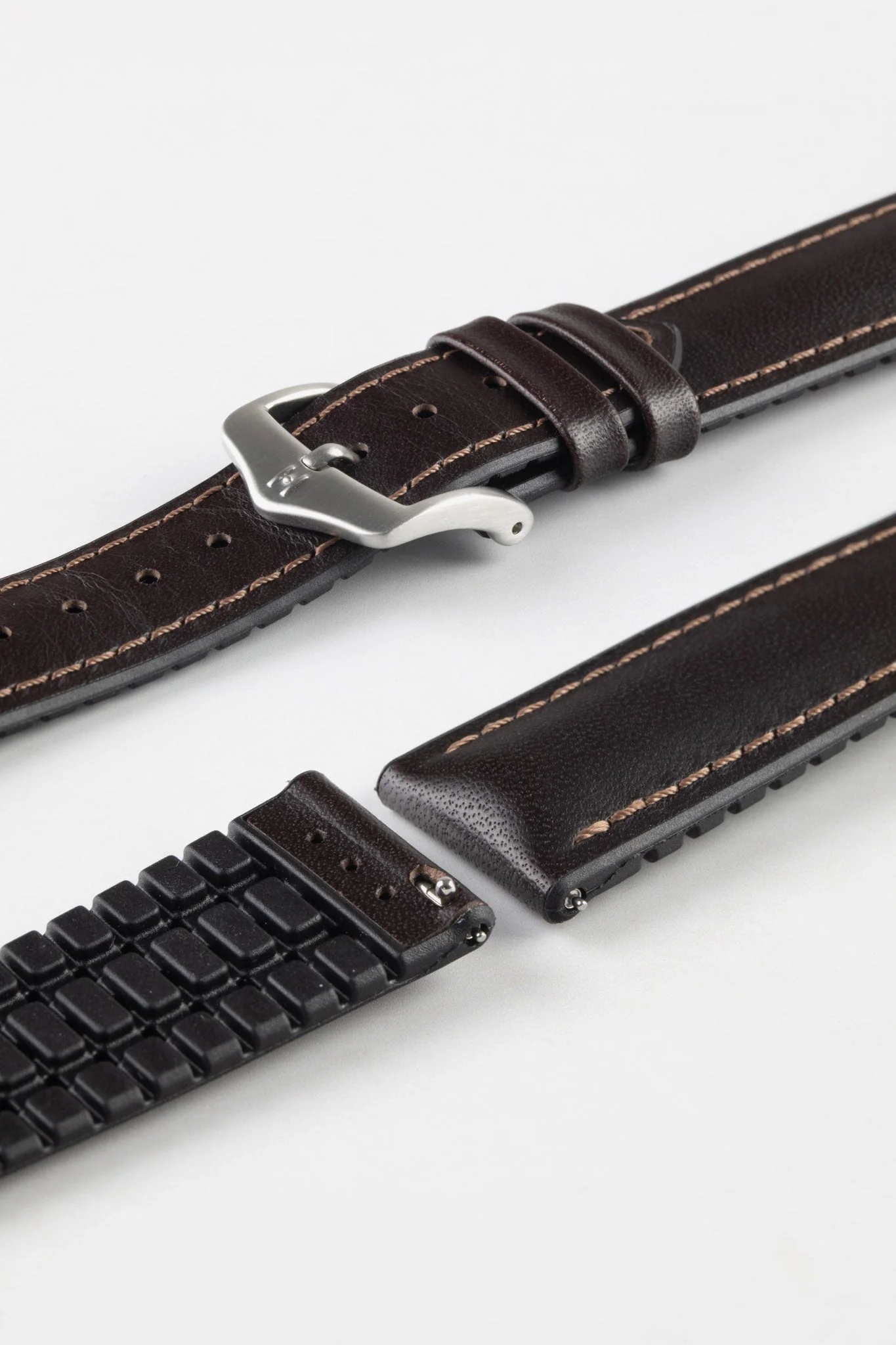 Hirsch JAMES Calf Leather Performance Watch Strap in BROWN - Image 10