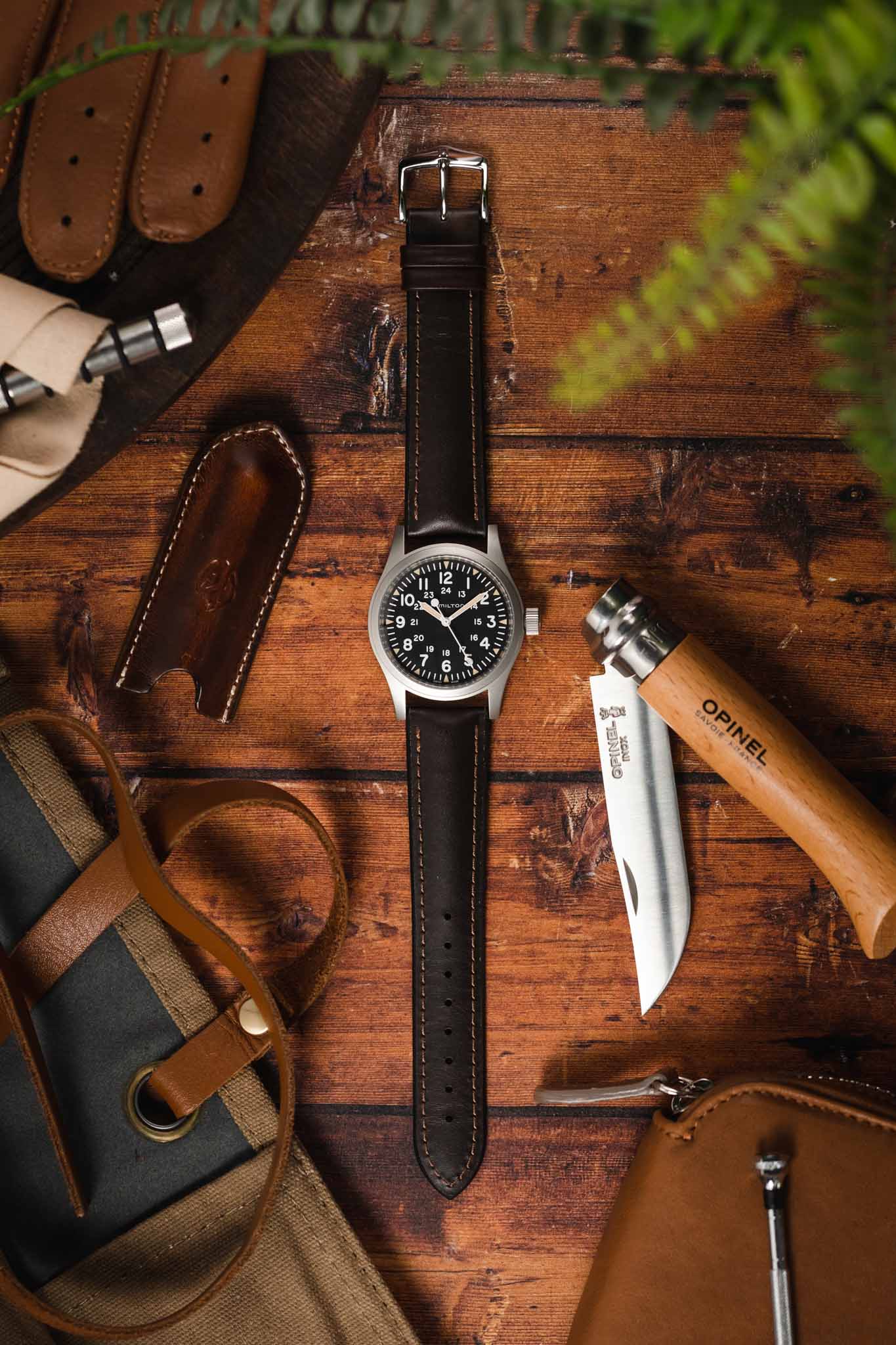 Hirsch JAMES Calf Leather Performance Watch Strap in BROWN - Image 6