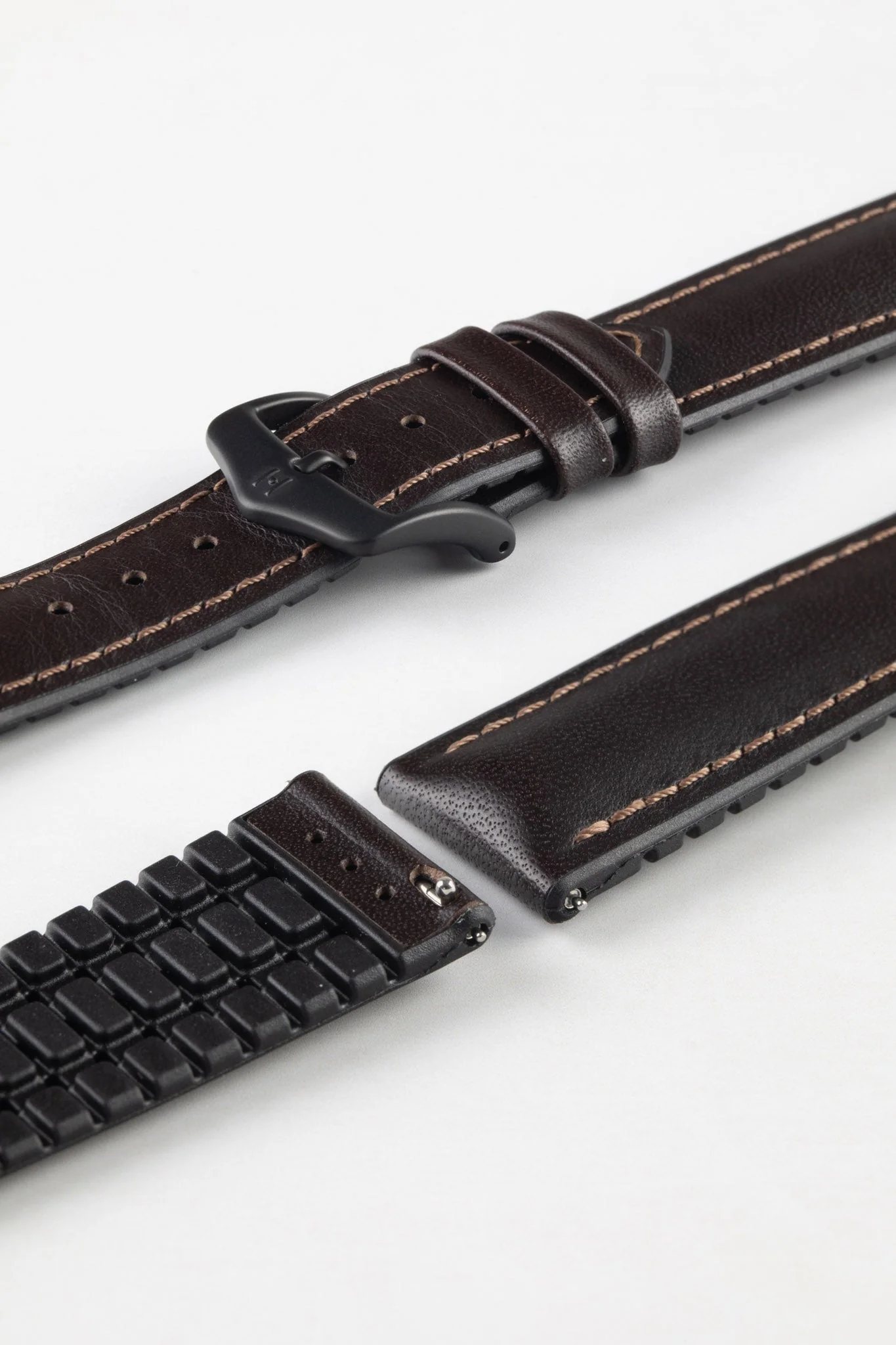 Hirsch JAMES Calf Leather Performance Watch Strap in BROWN - Image 9