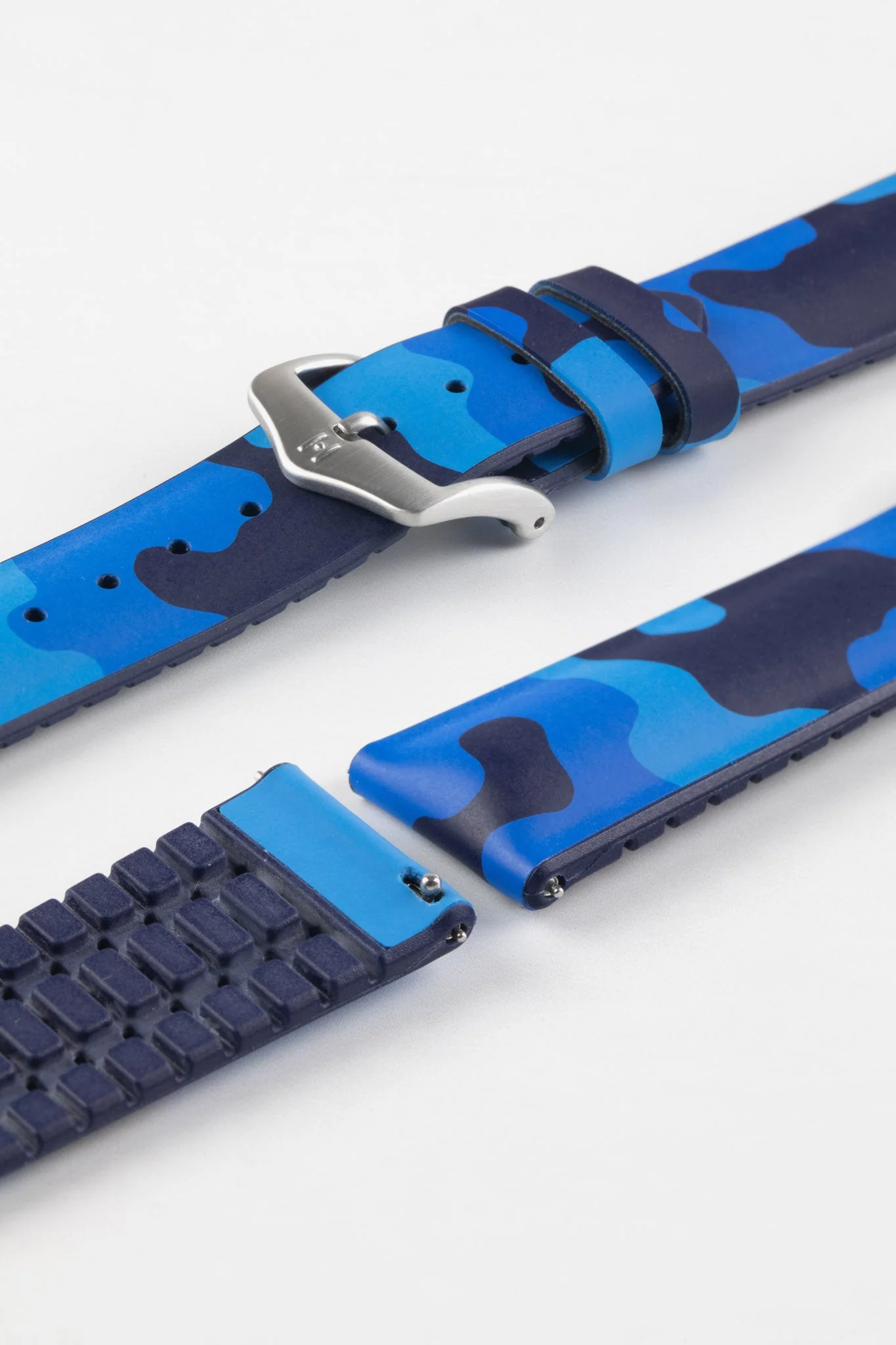 Hirsch JOHN Natural Rubber Performance Watch Strap in BLUE CAMOUFLAGE - Image 10