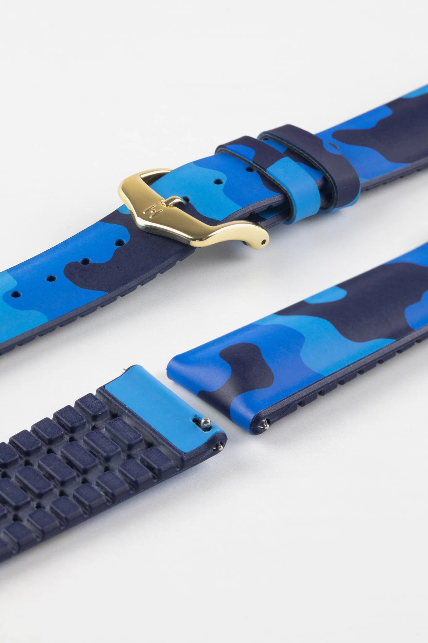 Hirsch JOHN Natural Rubber Performance Watch Strap in BLUE CAMOUFLAGE - Image 8