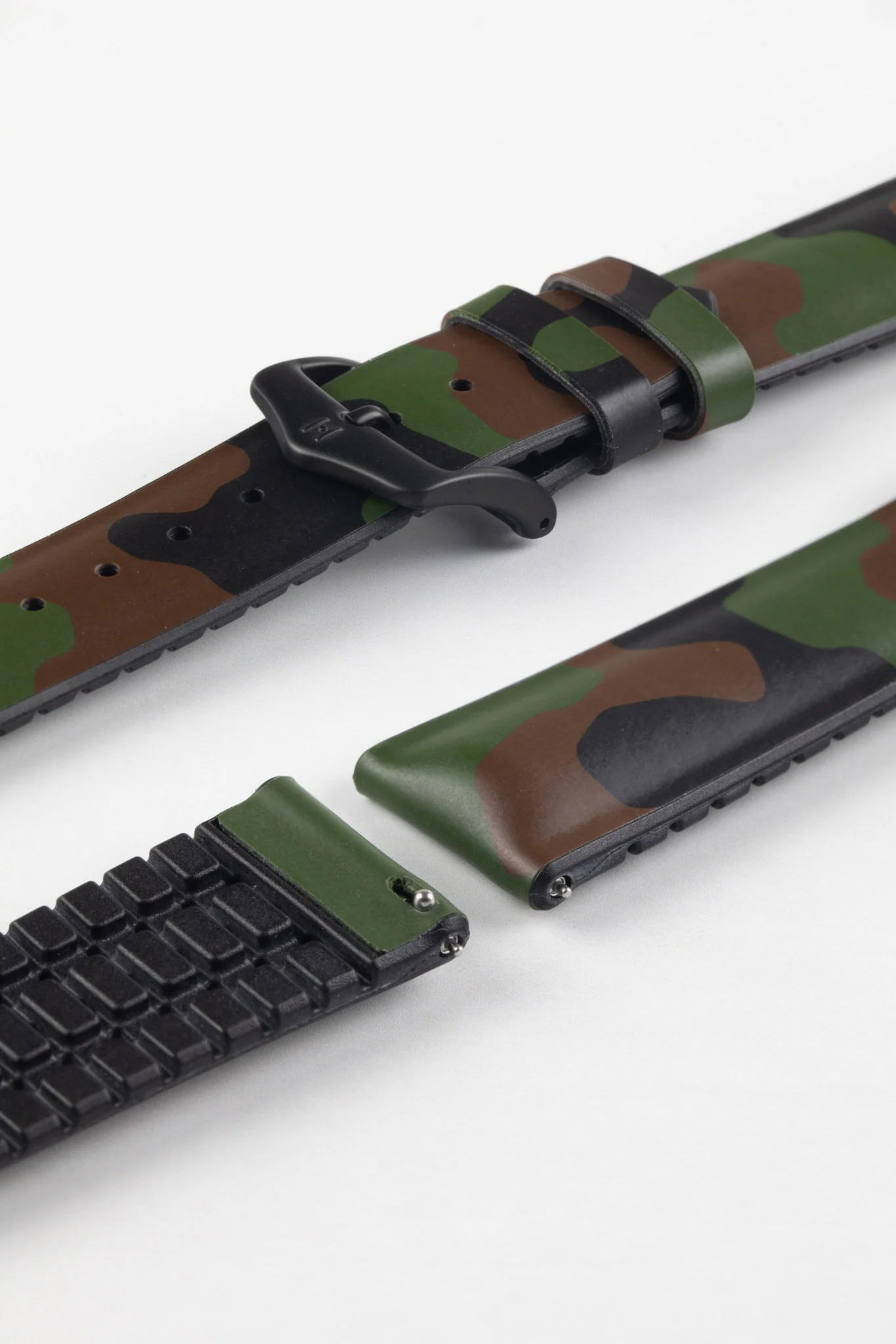 Hirsch JOHN Natural Rubber Green Camo Performance Watch Strap - Image 9