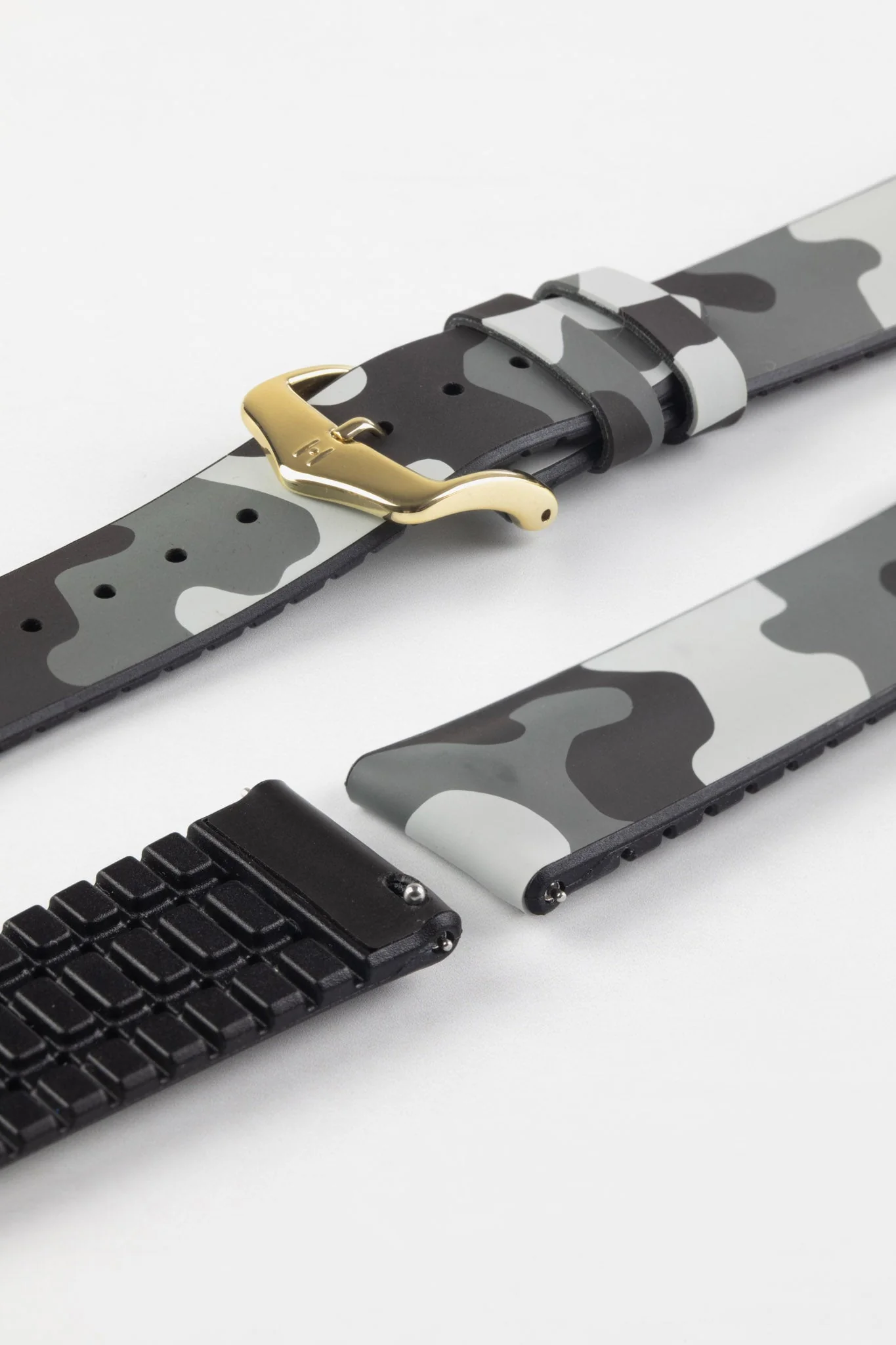 Hirsch JOHN Natural Rubber Performance Watch Strap in GREY CAMOUFLAGE - Image 8