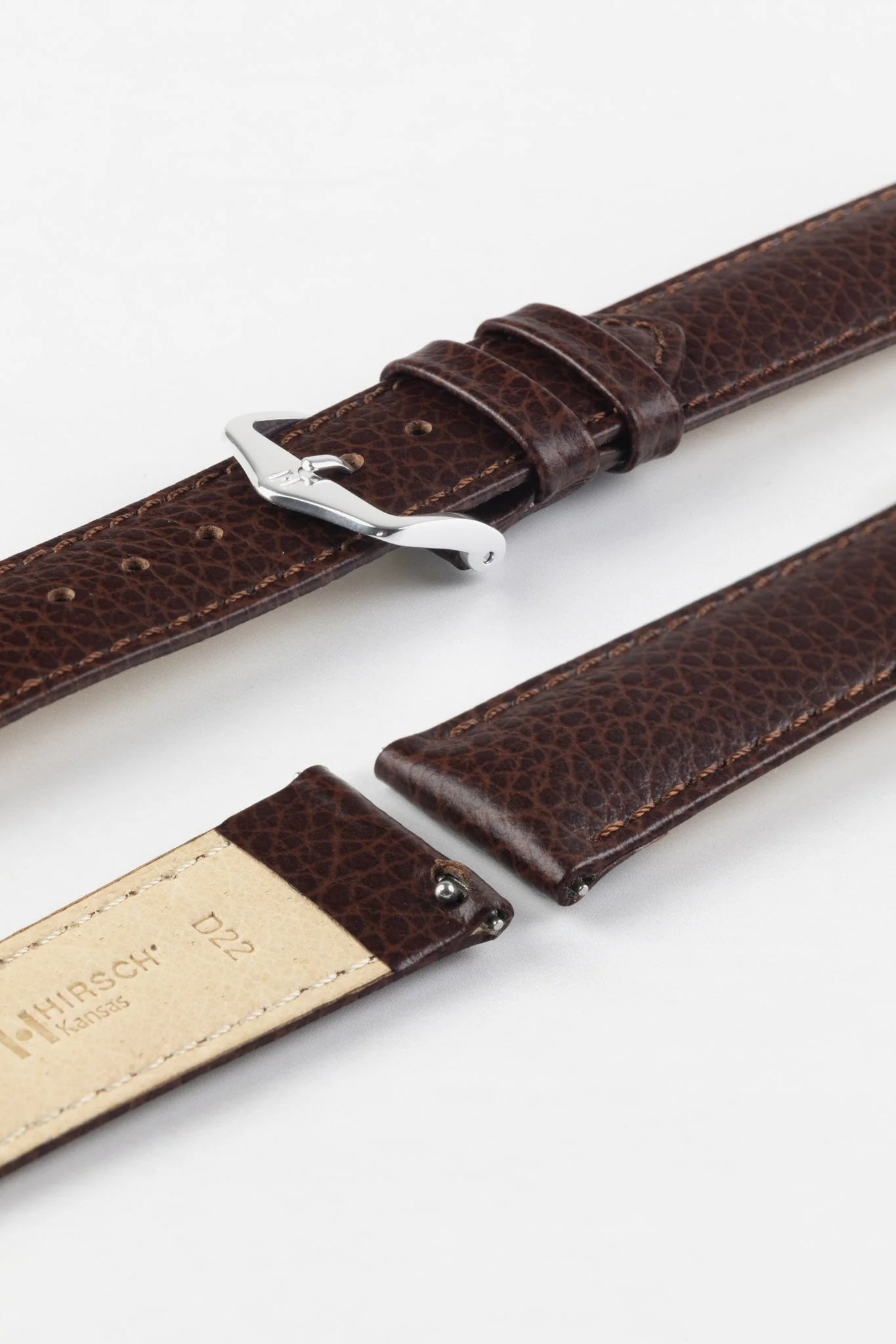 Hirsch KANSAS Buffalo Embossed Calf Leather in BROWN - Image 7