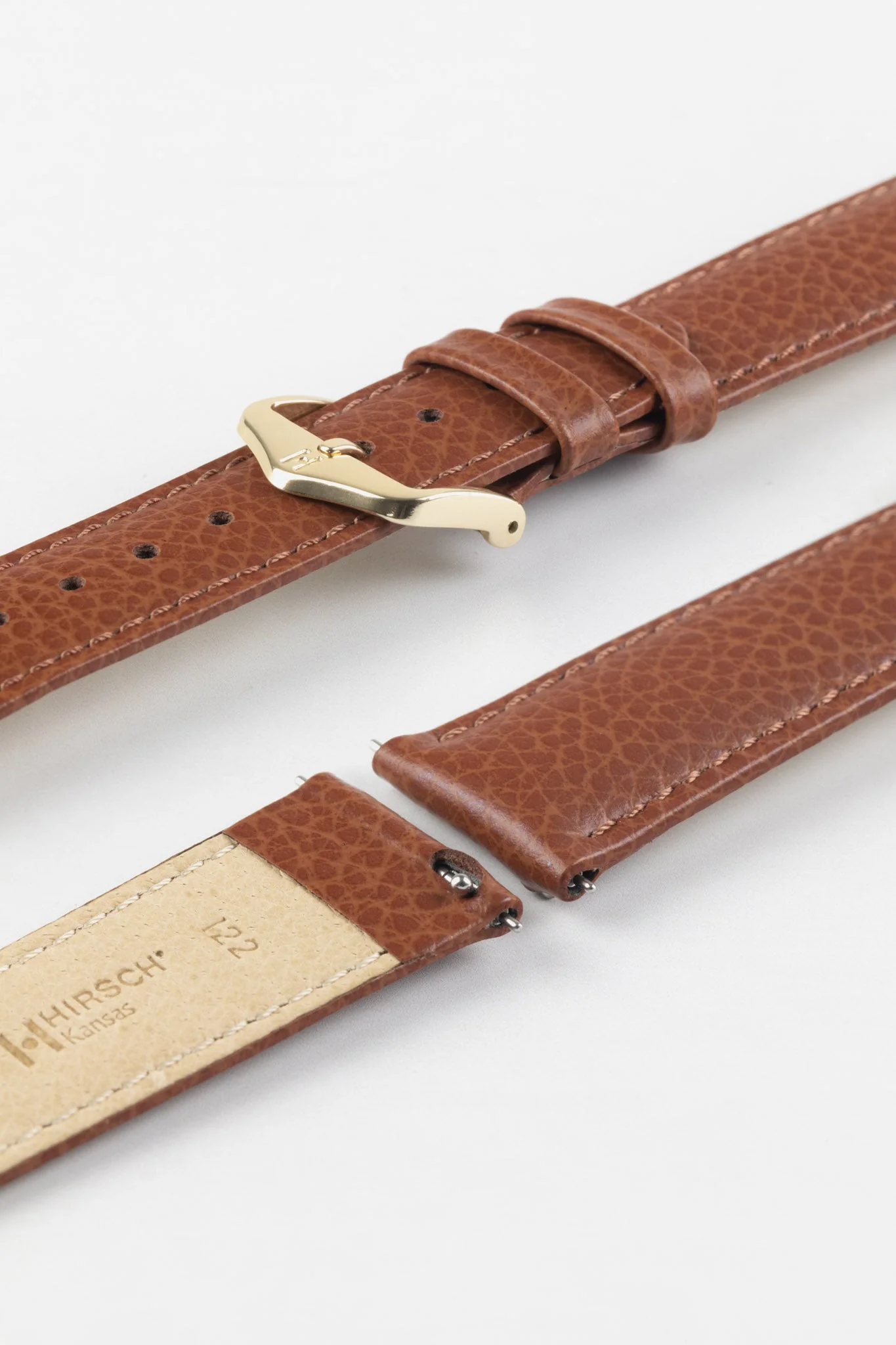 Hirsch KANSAS Buffalo Embossed Calf Leather in GOLD BROWN - Image 8
