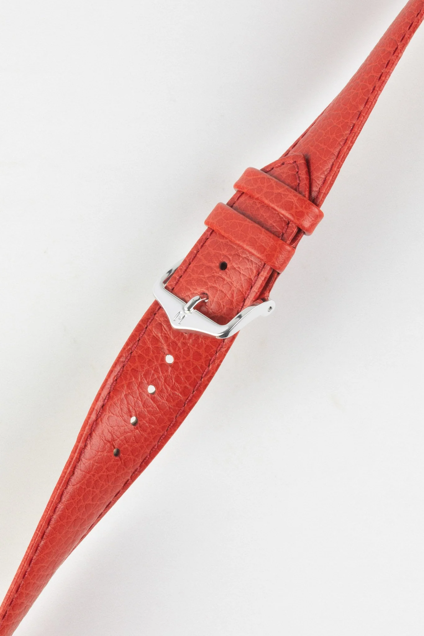 Hirsch KANSAS Buffalo Embossed Calf Leather in RED with Red Stitch - Image 5