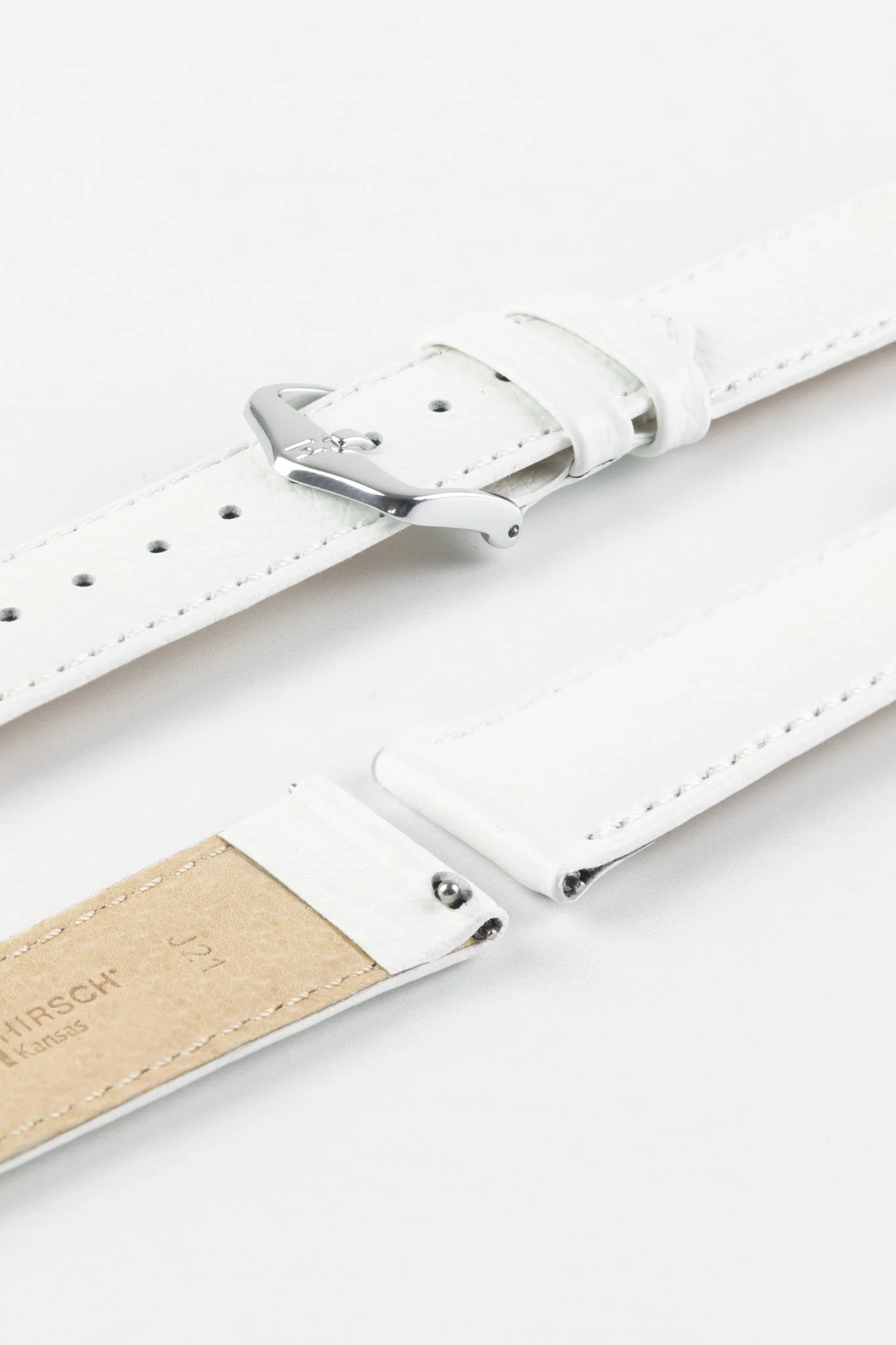 Hirsch KANSAS Buffalo Embossed Calf Leather in WHITE - Image 7