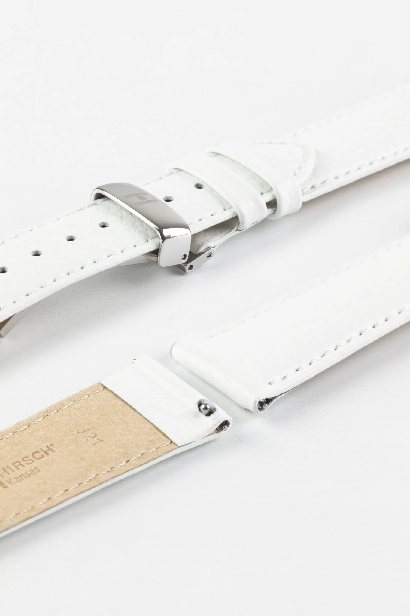 Hirsch KANSAS Buffalo Embossed Calf Leather in WHITE - Image 9