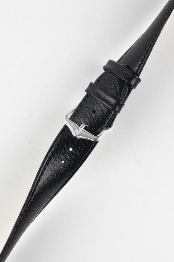 Hirsch KANSAS Buffalo Embossed Calf Leather in BLACK with Black Stitch - Image 5