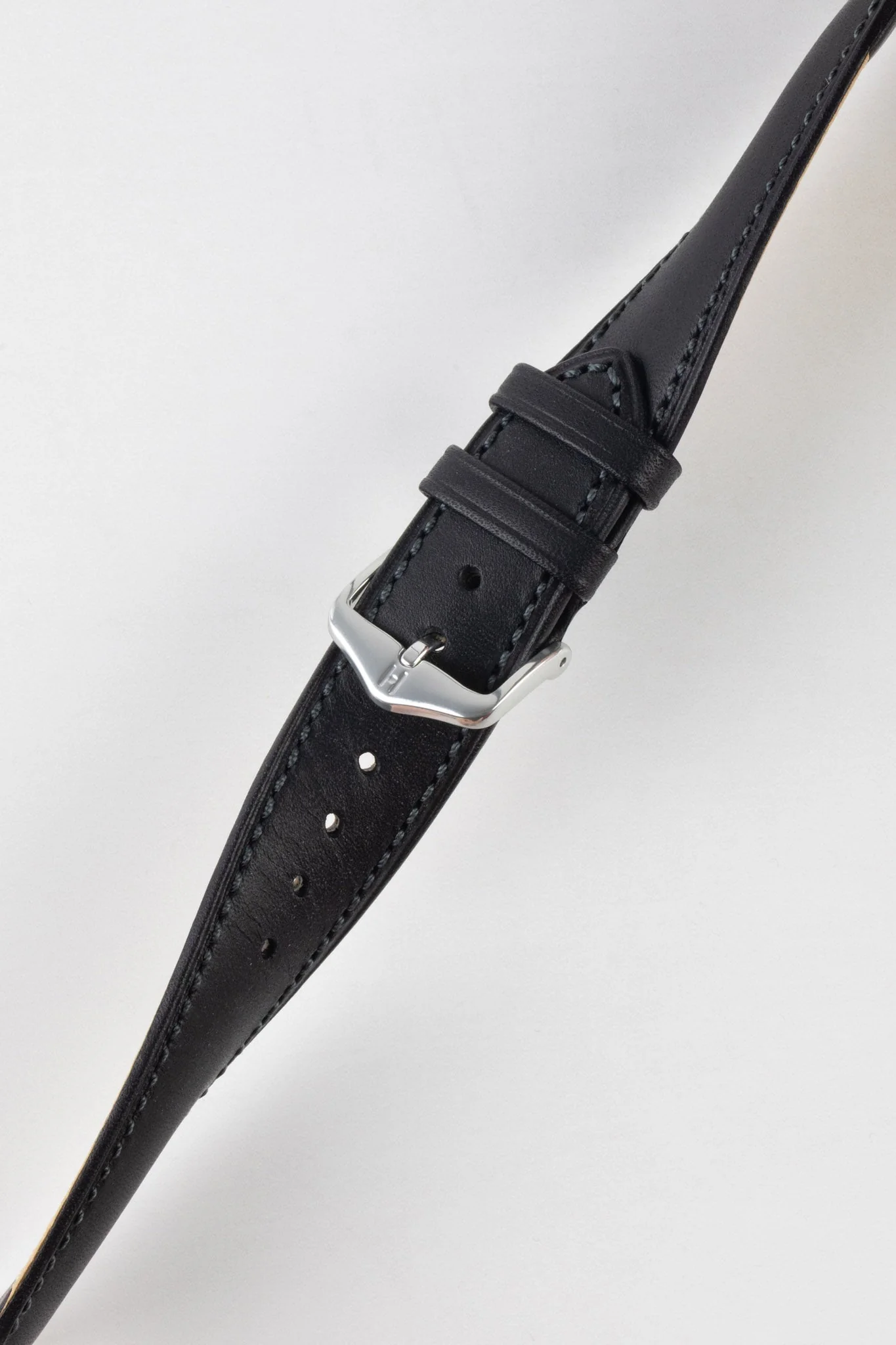 Hirsch KENT Textured Natural Leather Watch Strap in BLACK - Image 5