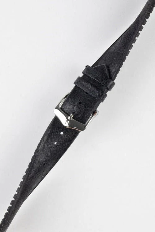 Hirsch LEAF Vegan Performance Rubber Watch Strap in BLACK - Image 5